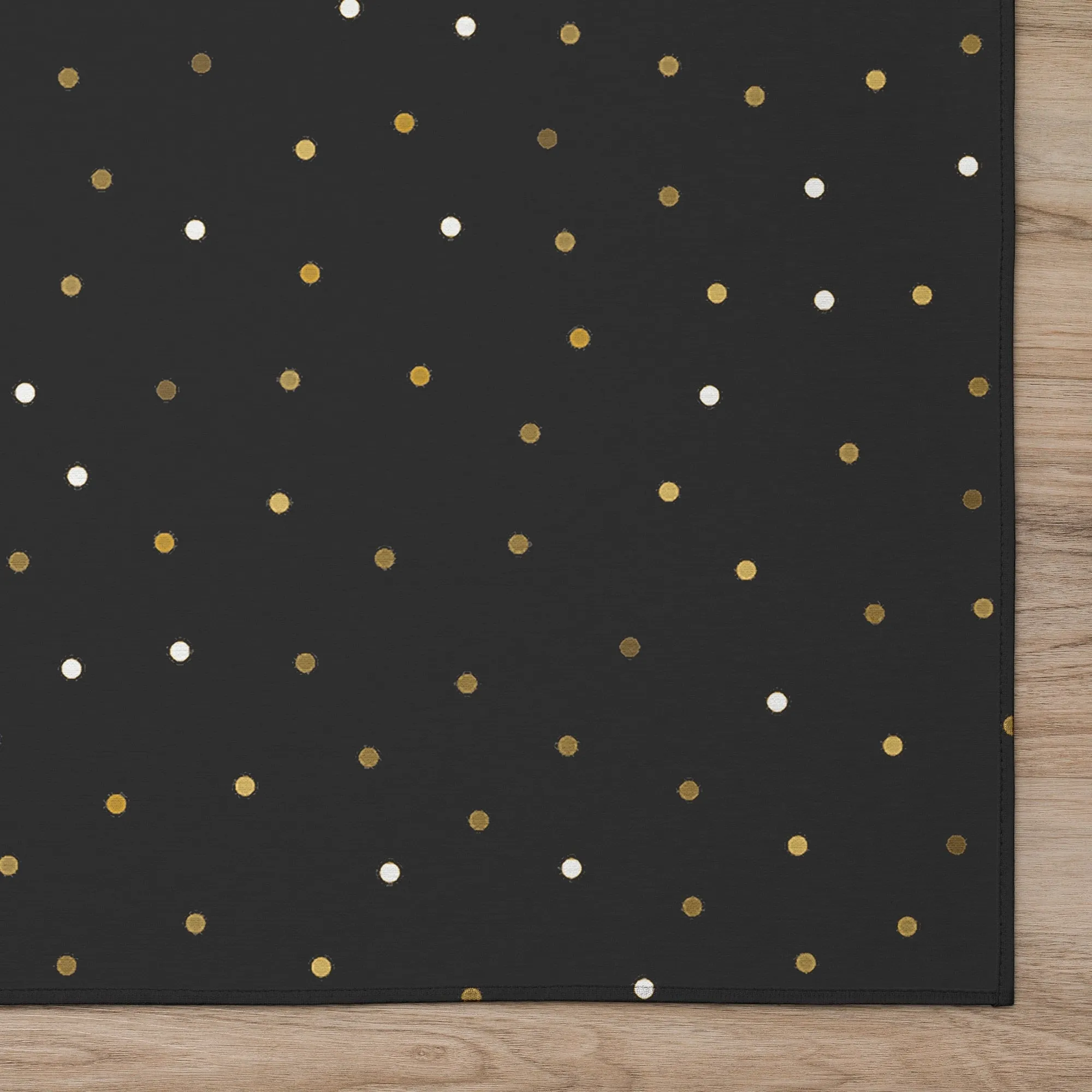 Indoor/ Outdoor Cozy Winter Black Washable Christmas New Year Rug
