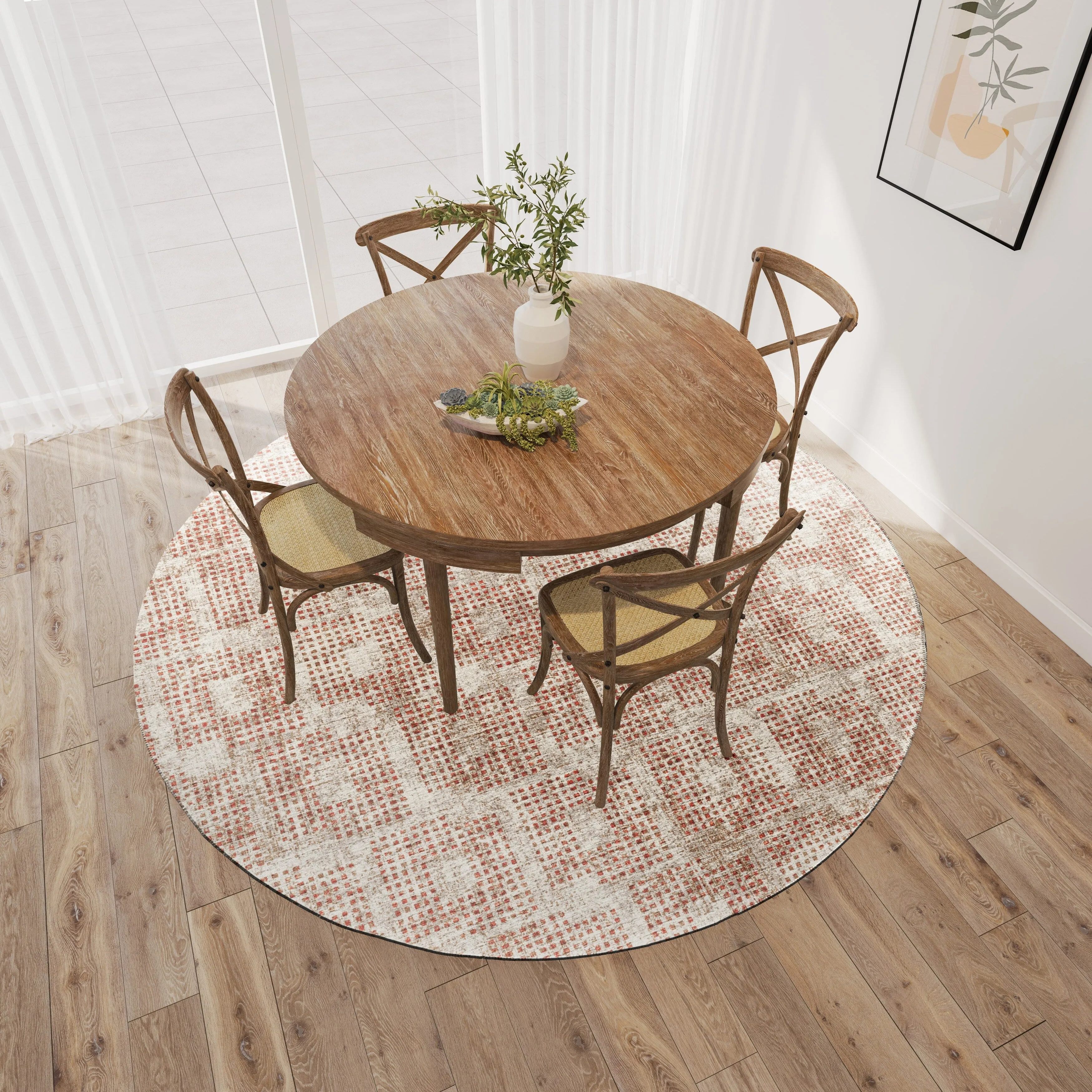 Indoor/ Outdoor Eleanor Modern Houndstooth Washable Rug