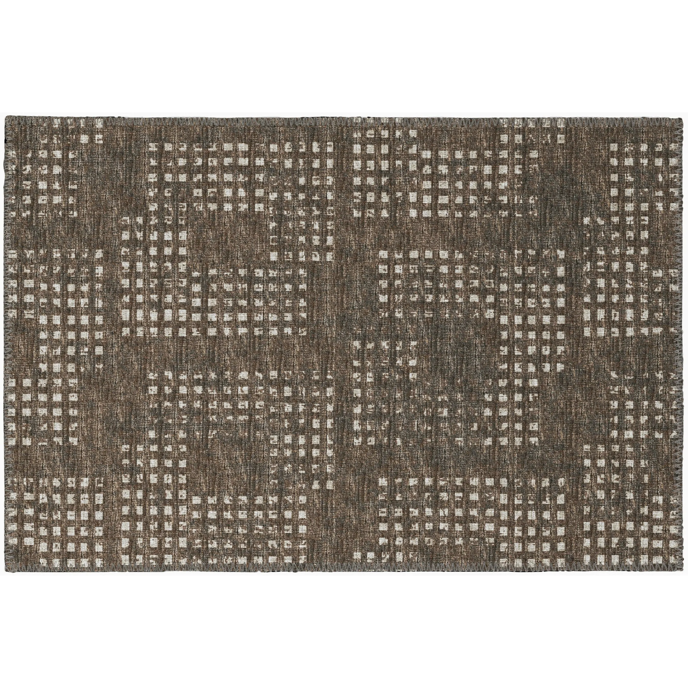 Indoor/ Outdoor Eleanor Modern Houndstooth Washable Rug