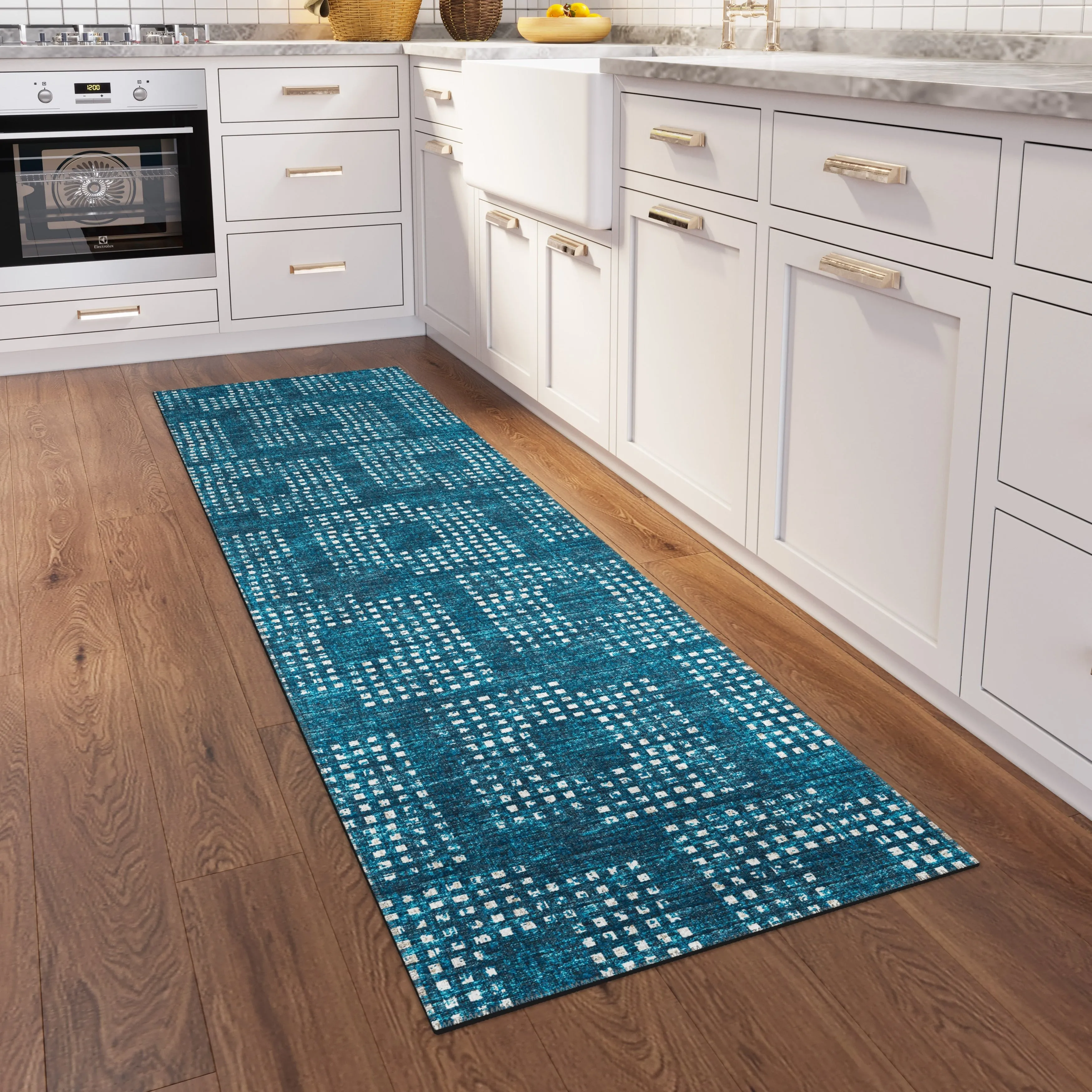 Indoor/ Outdoor Eleanor Modern Houndstooth Washable Rug