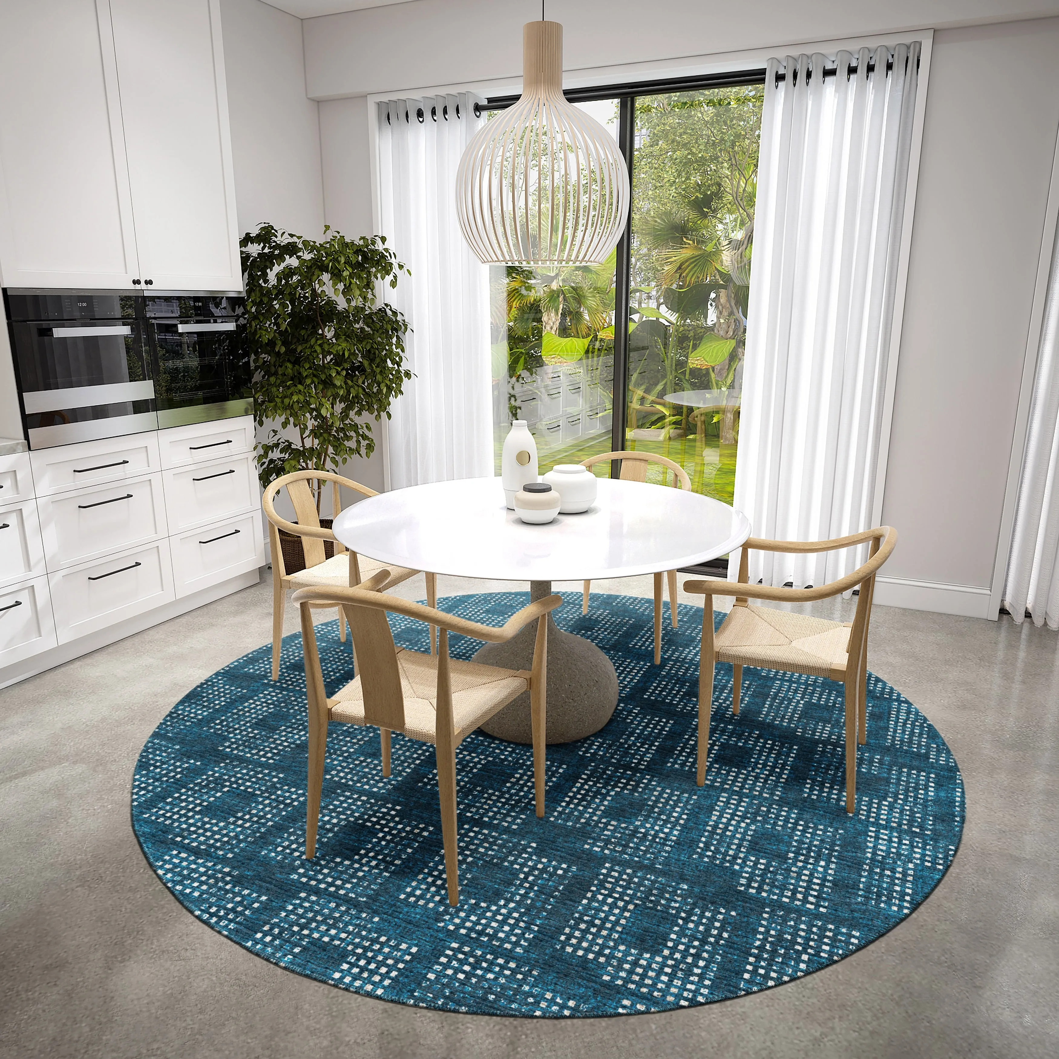 Indoor/ Outdoor Eleanor Modern Houndstooth Washable Rug