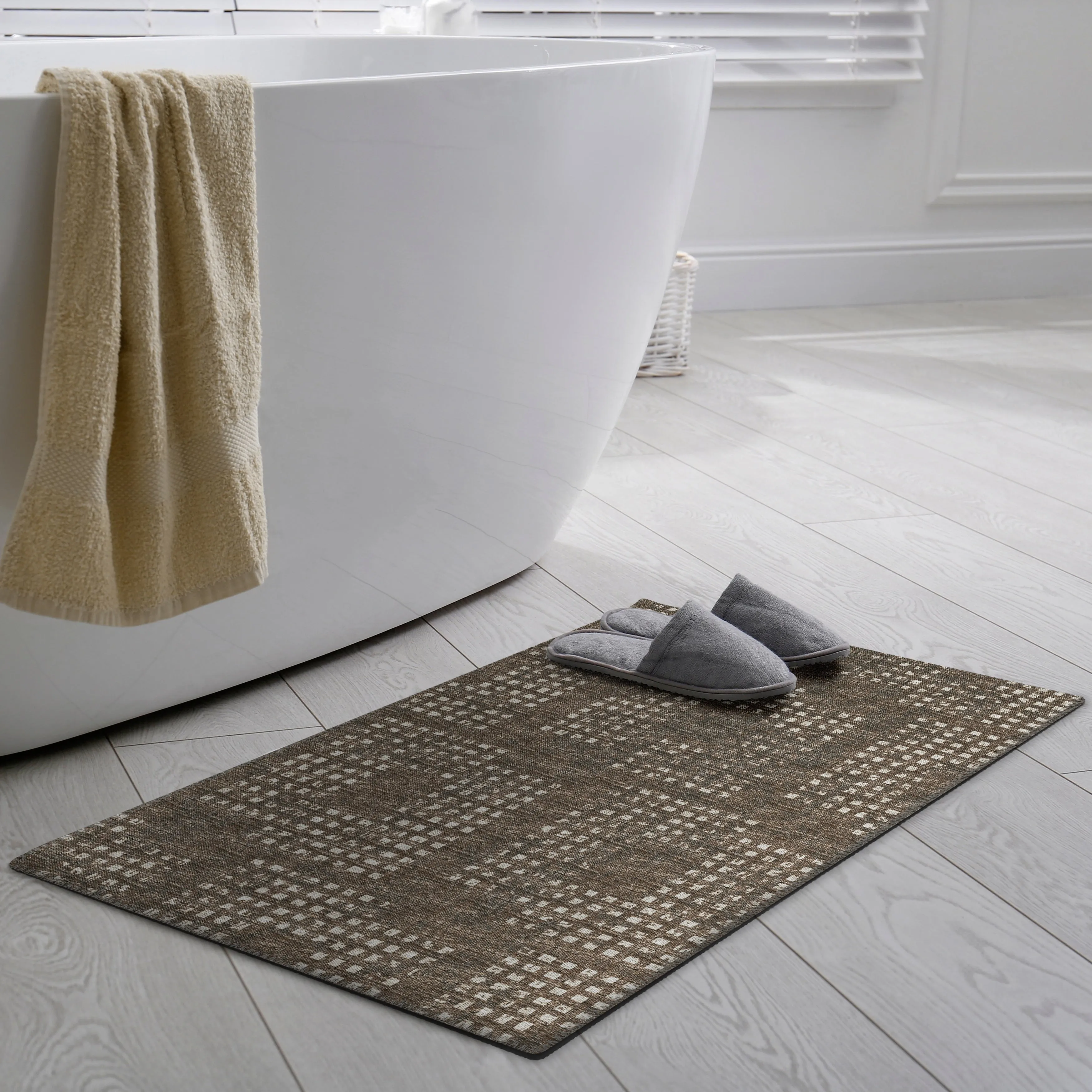 Indoor/ Outdoor Eleanor Modern Houndstooth Washable Rug