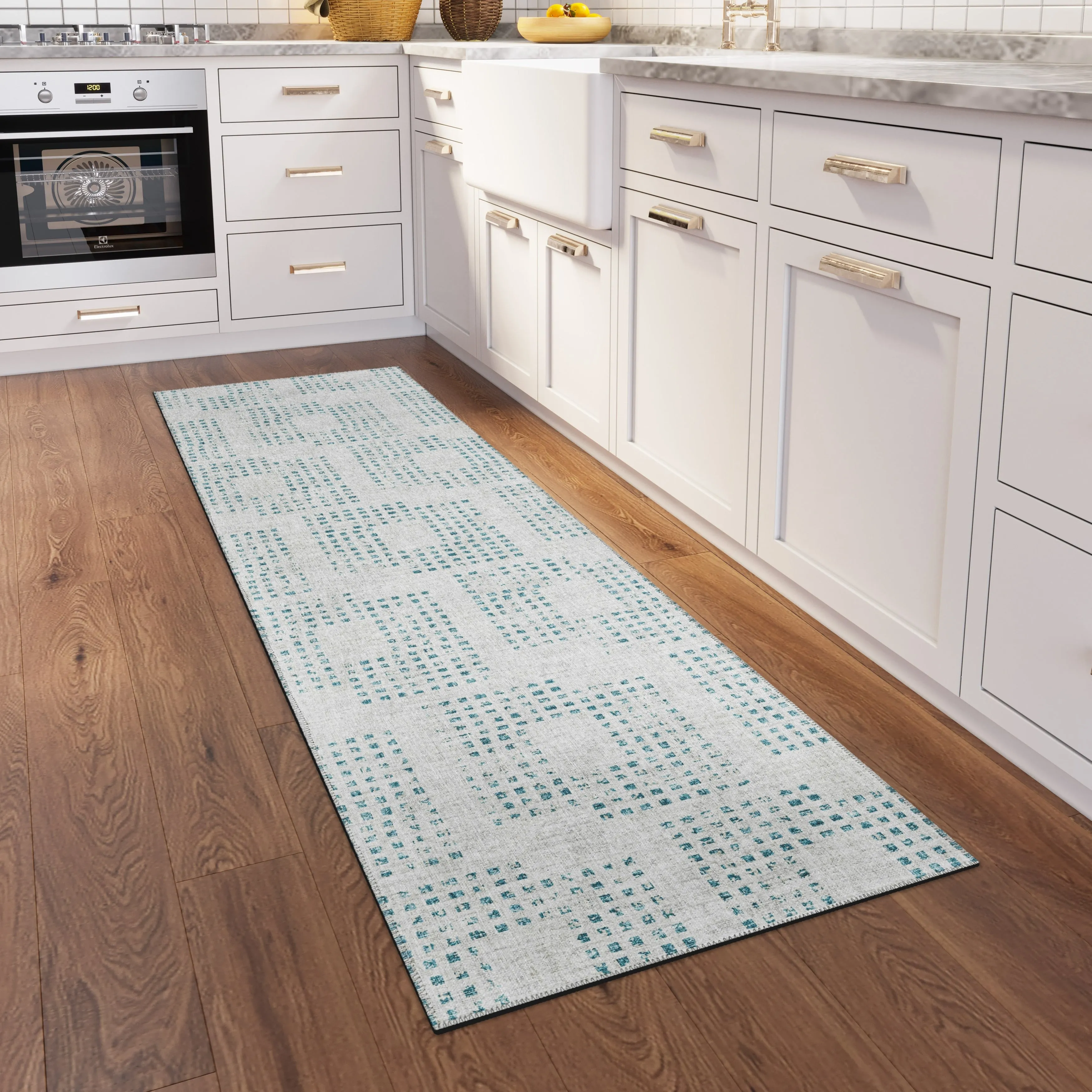 Indoor/ Outdoor Eleanor Modern Houndstooth Washable Rug