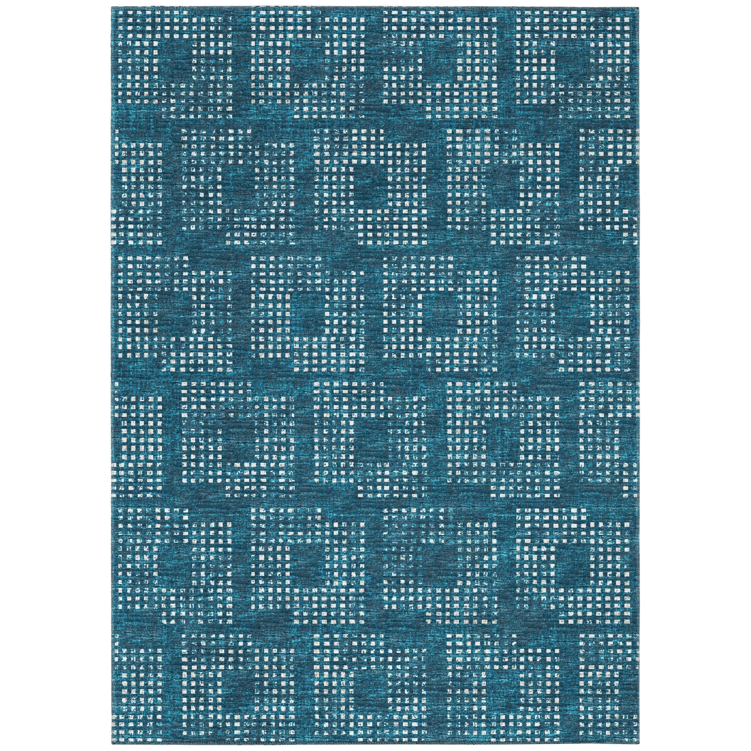 Indoor/ Outdoor Eleanor Modern Houndstooth Washable Rug