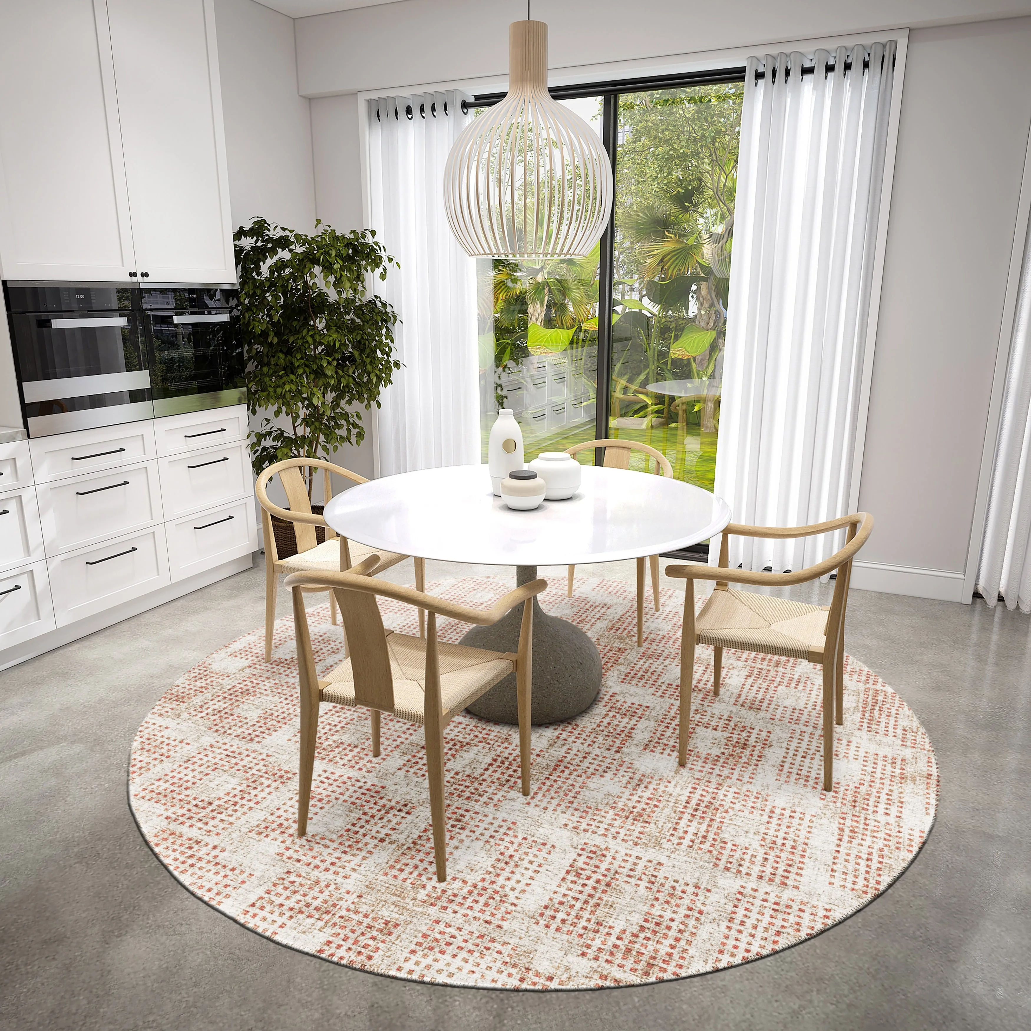 Indoor/ Outdoor Eleanor Modern Houndstooth Washable Rug