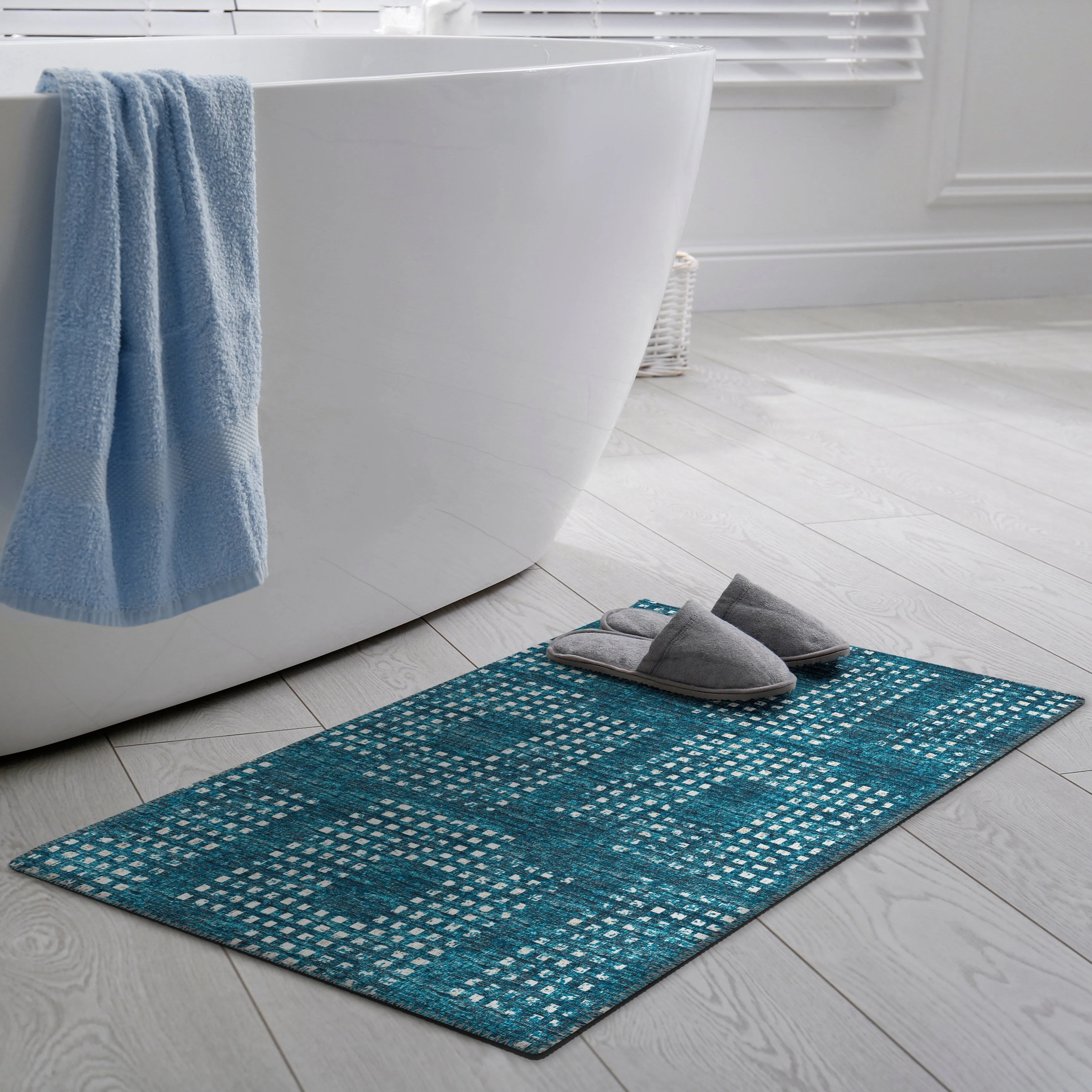 Indoor/ Outdoor Eleanor Modern Houndstooth Washable Rug