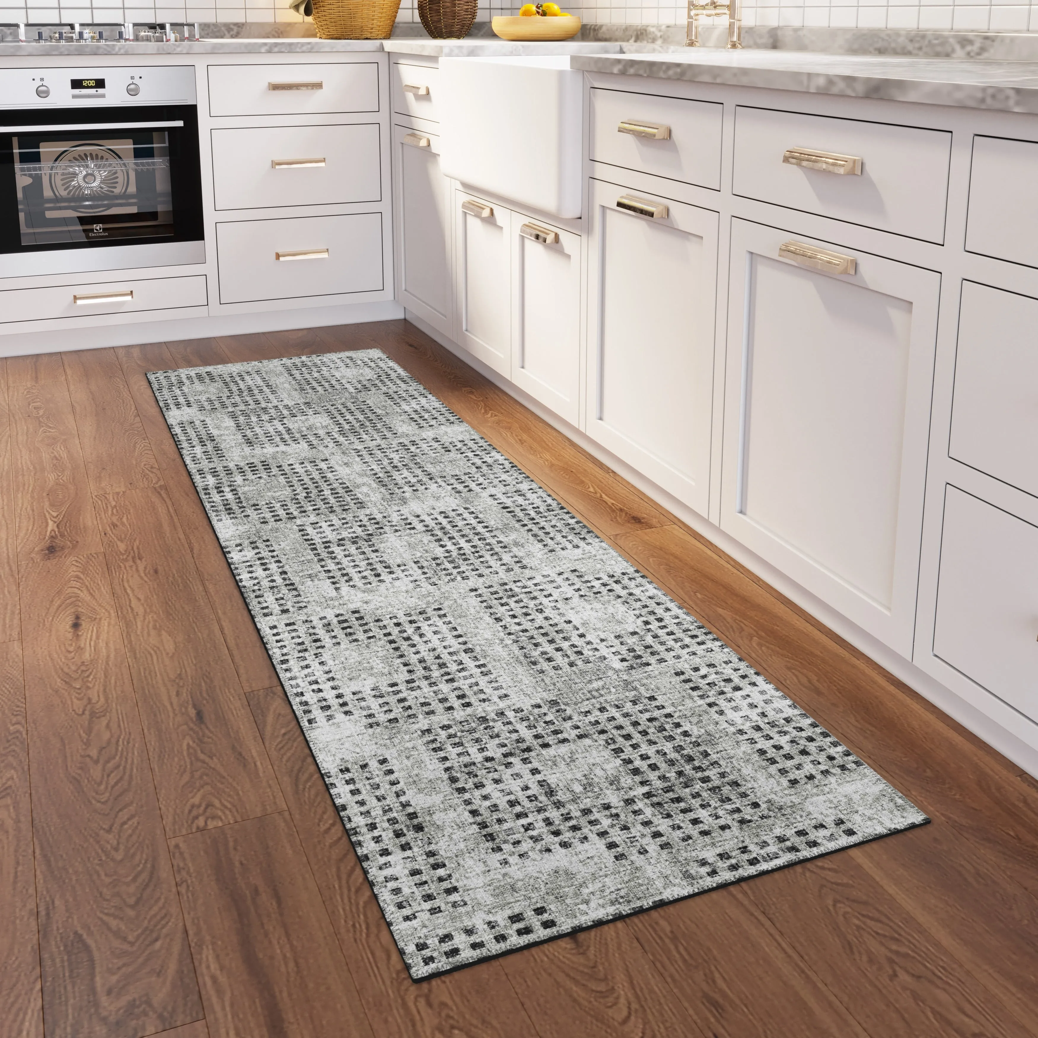Indoor/ Outdoor Eleanor Modern Houndstooth Washable Rug