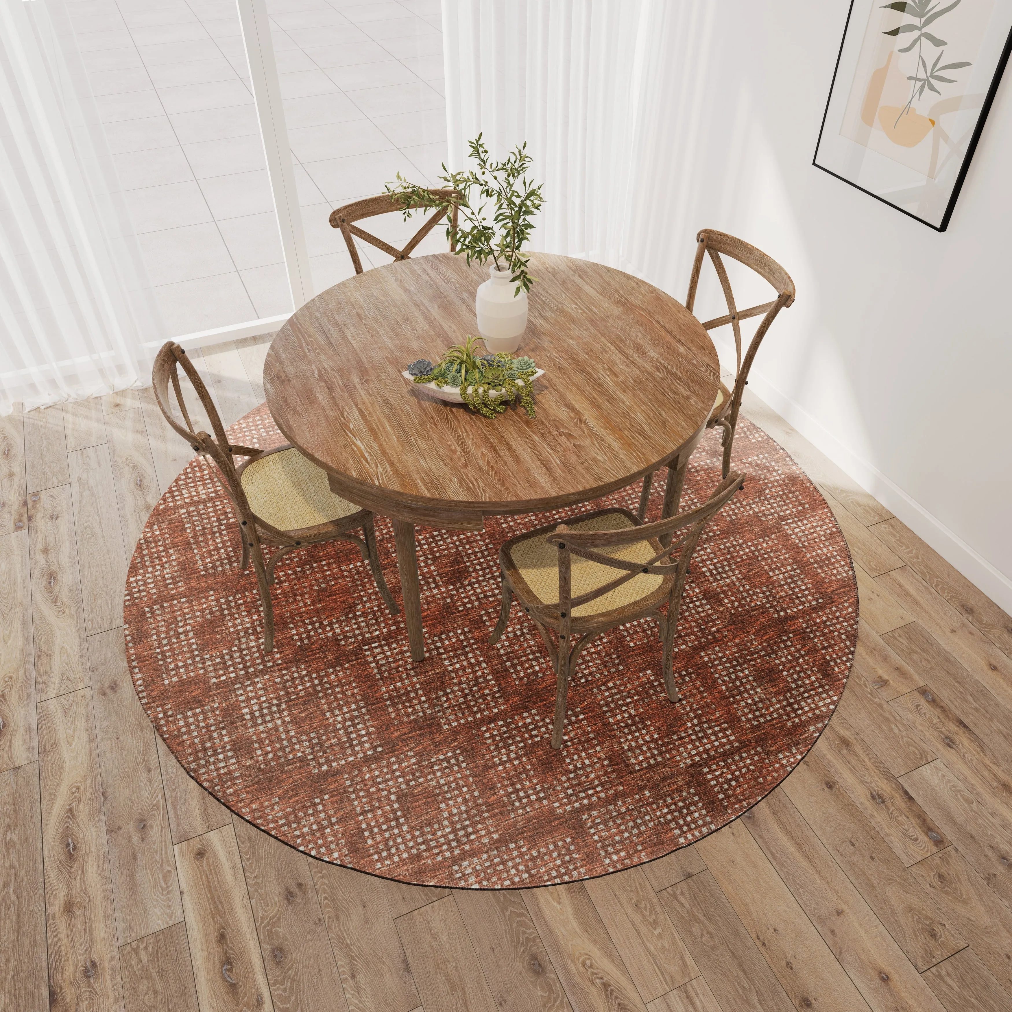 Indoor/ Outdoor Eleanor Modern Houndstooth Washable Rug