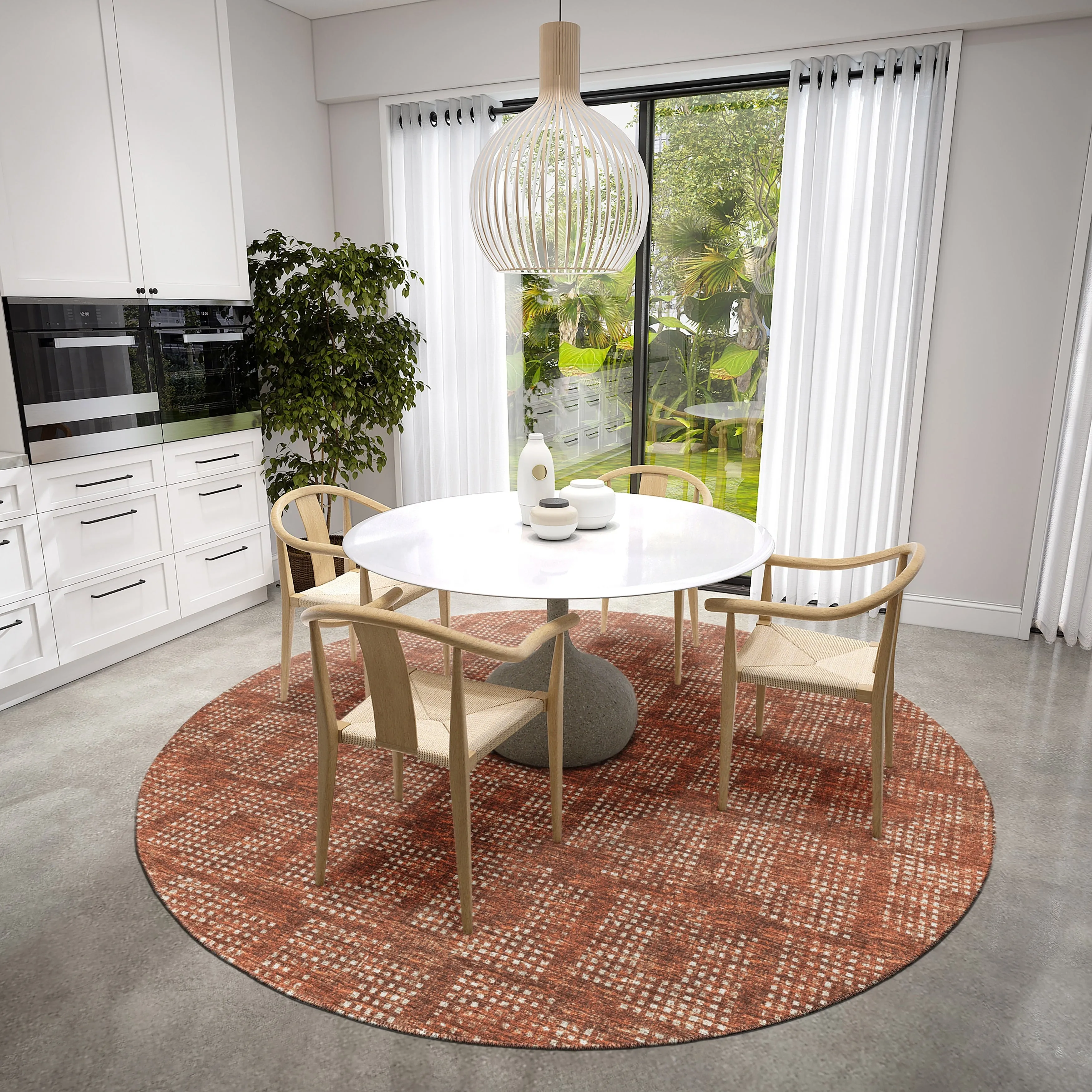 Indoor/ Outdoor Eleanor Modern Houndstooth Washable Rug