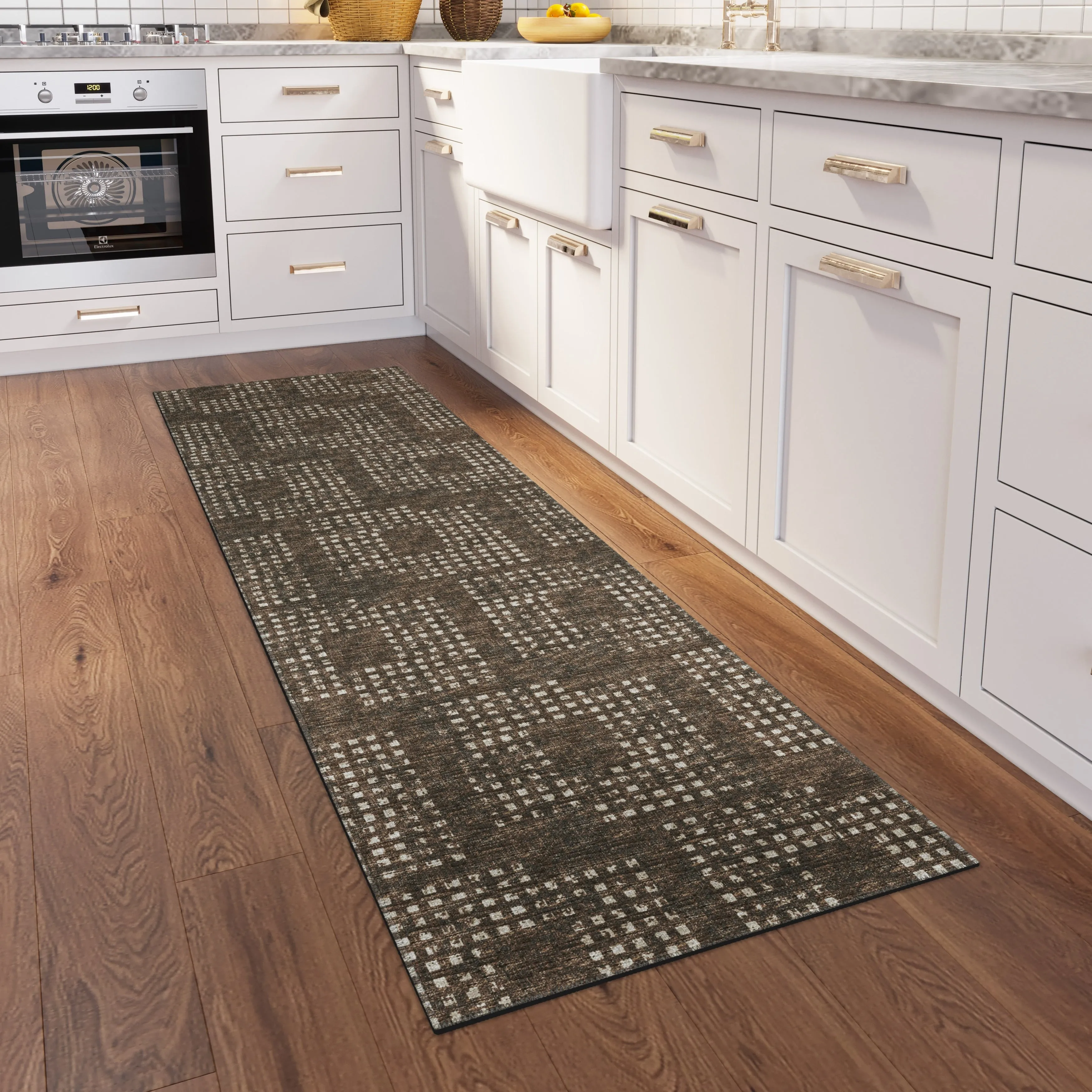 Indoor/ Outdoor Eleanor Modern Houndstooth Washable Rug