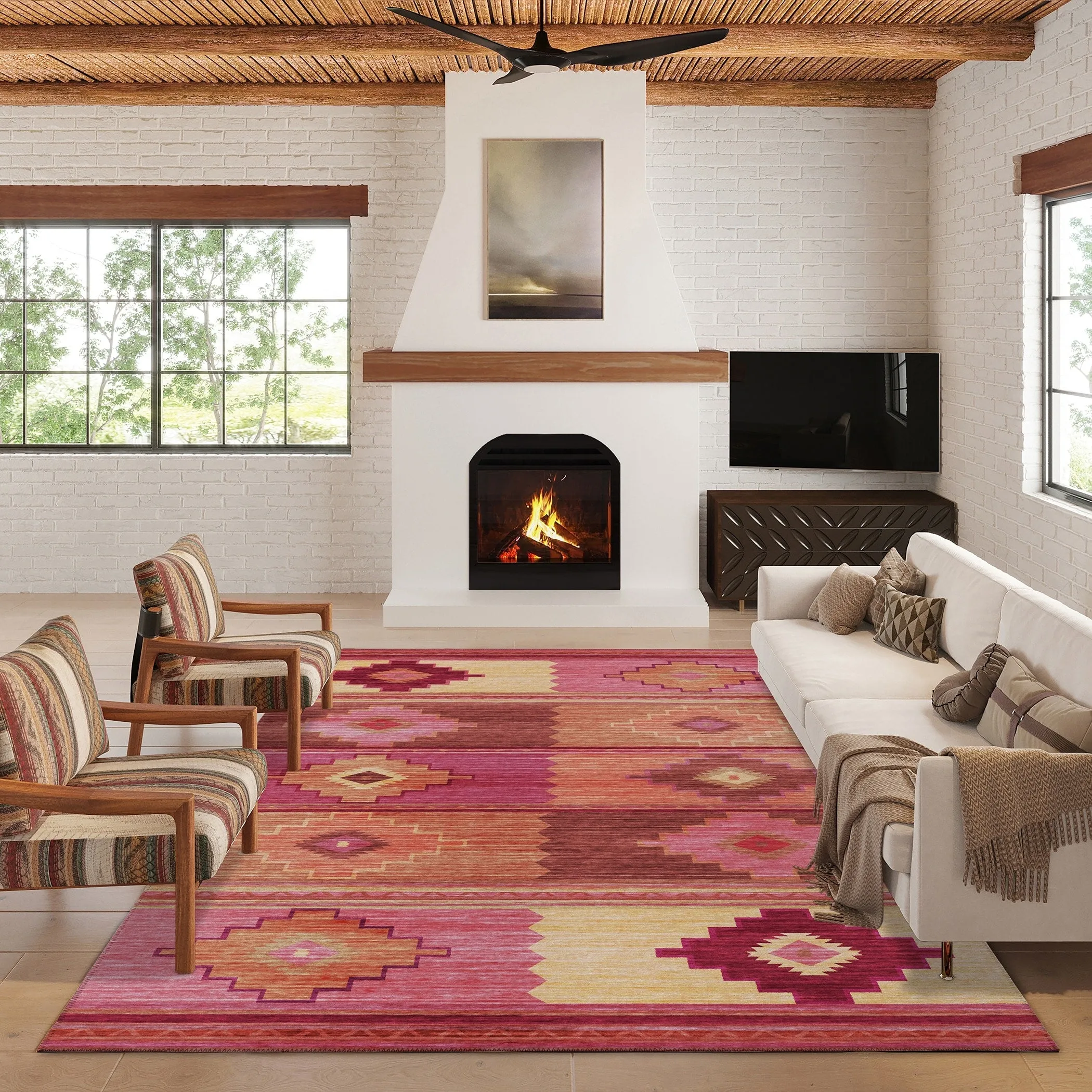 Indoor/ Outdoor Sonora Boho Medallions Washable Rug