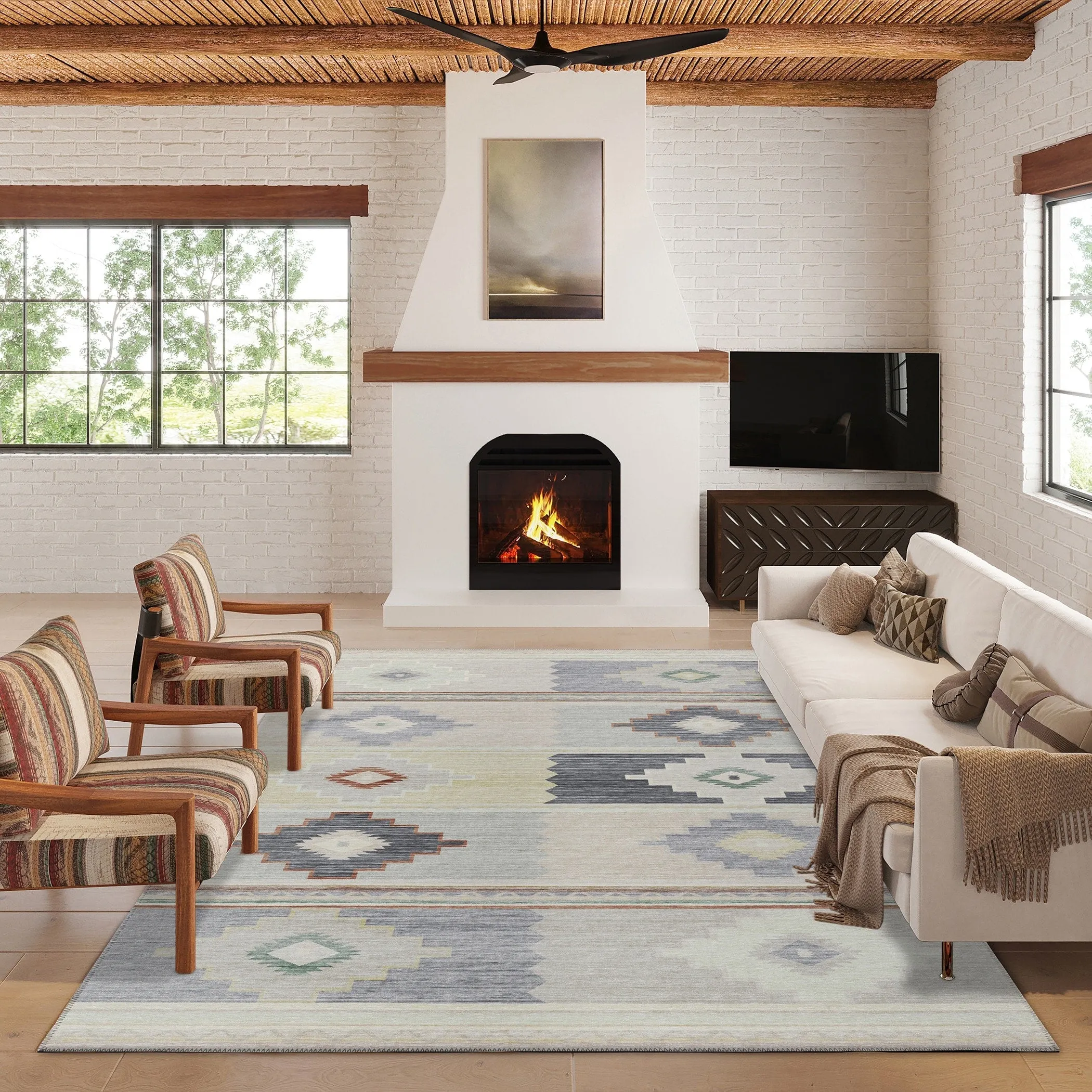 Indoor/ Outdoor Sonora Boho Medallions Washable Rug