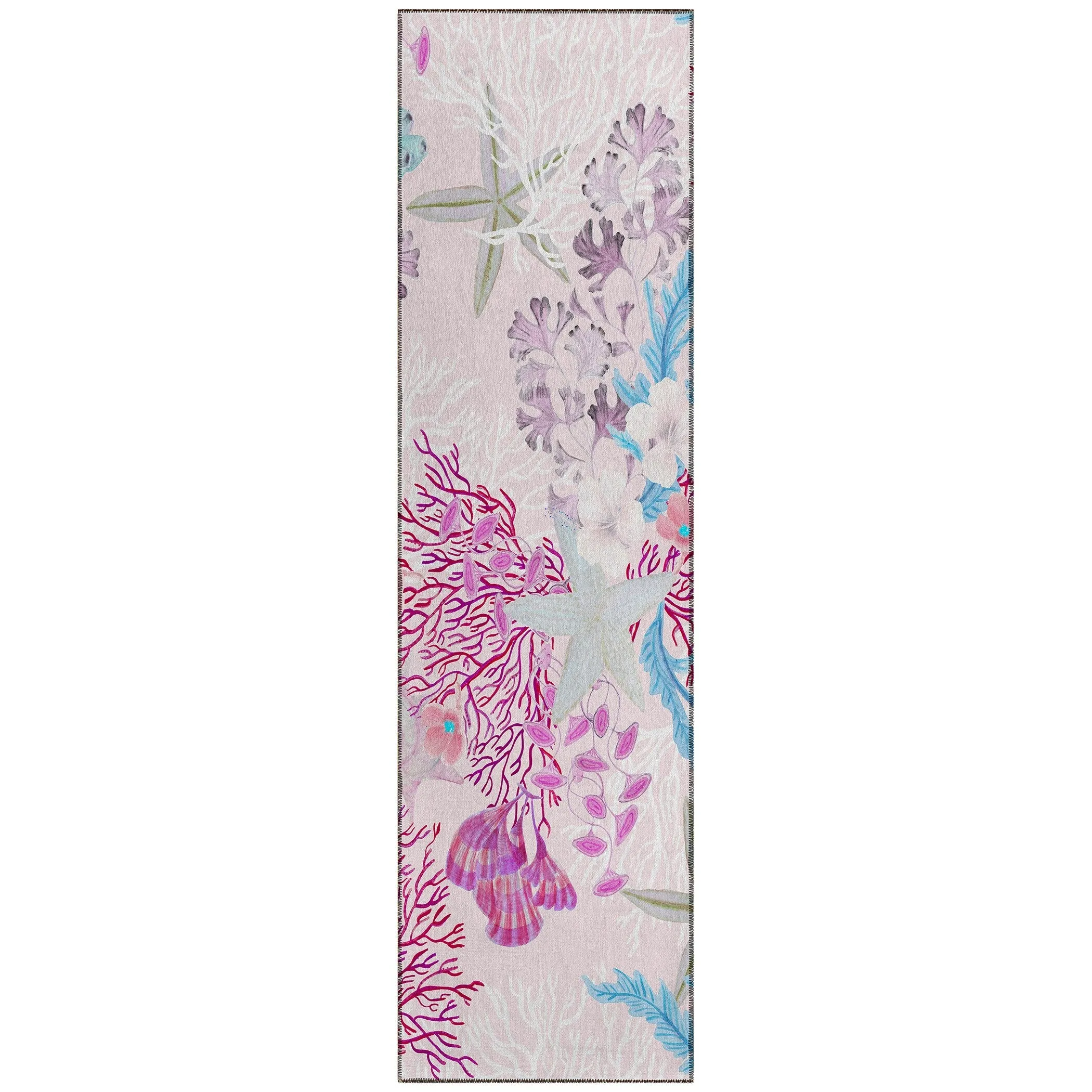 Indoor/ Outdoor Surfside Coral Reef Washable Rug New