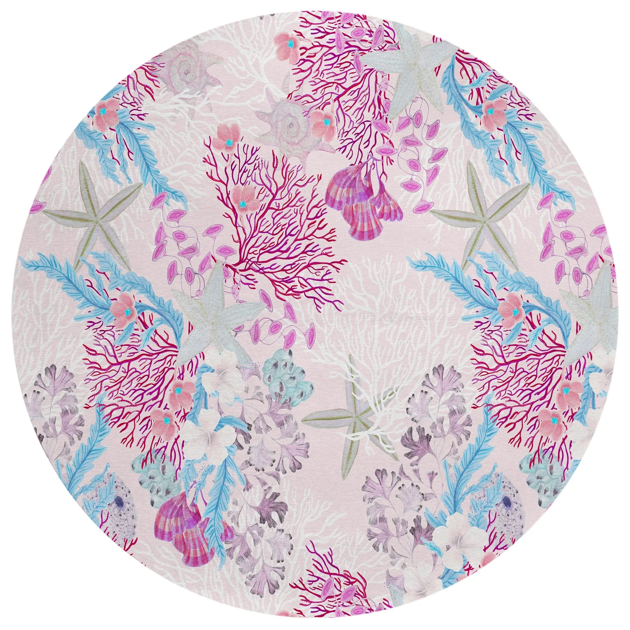 Indoor/ Outdoor Surfside Coral Reef Washable Rug New