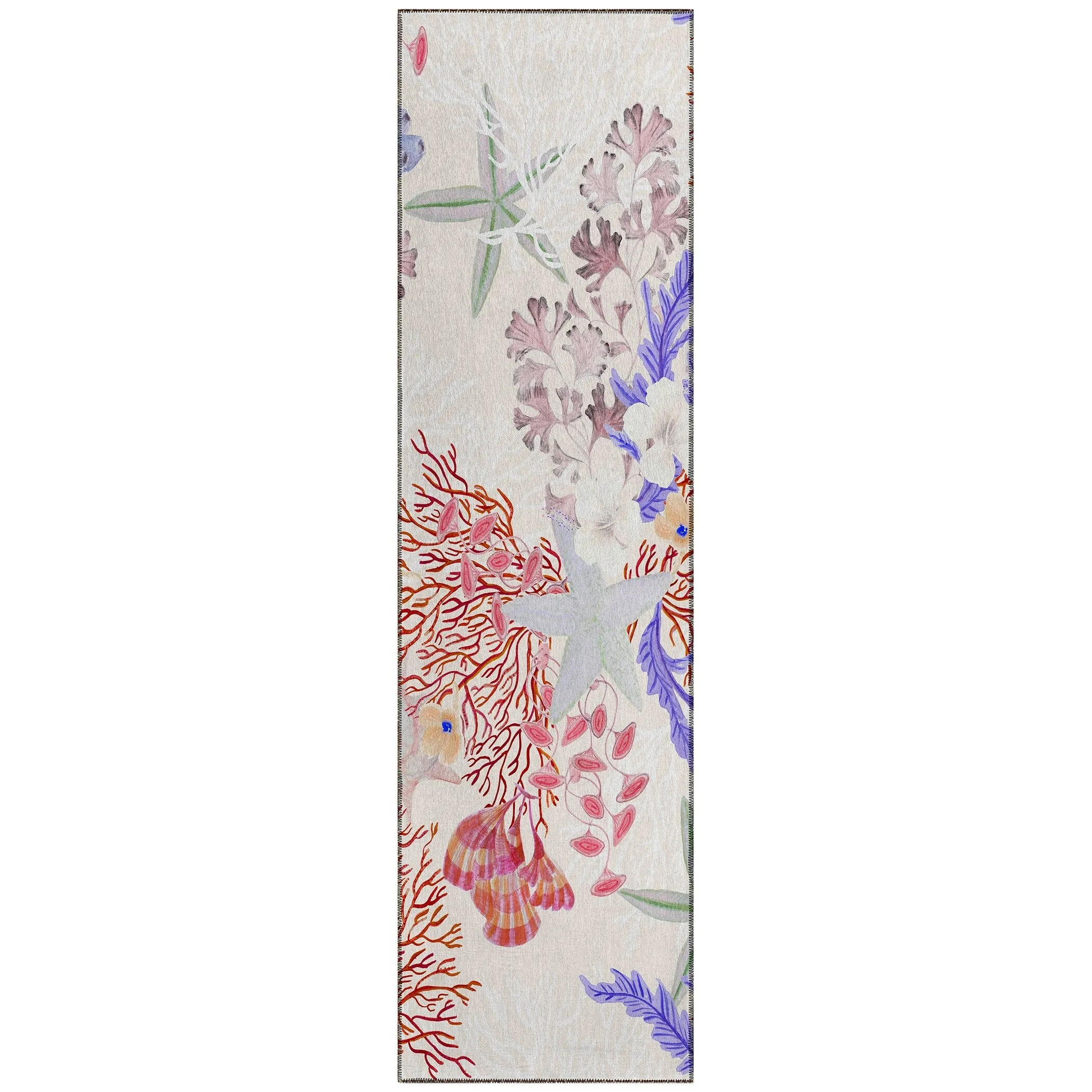 Indoor/ Outdoor Surfside Coral Reef Washable Rug New