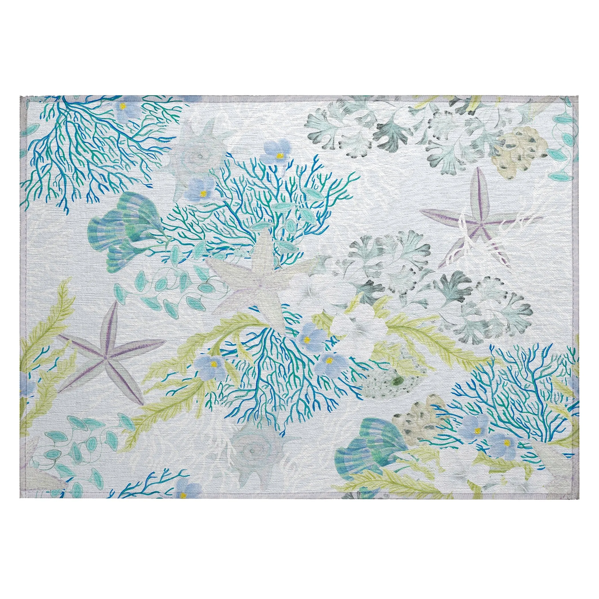 Indoor/ Outdoor Surfside Coral Reef Washable Rug New