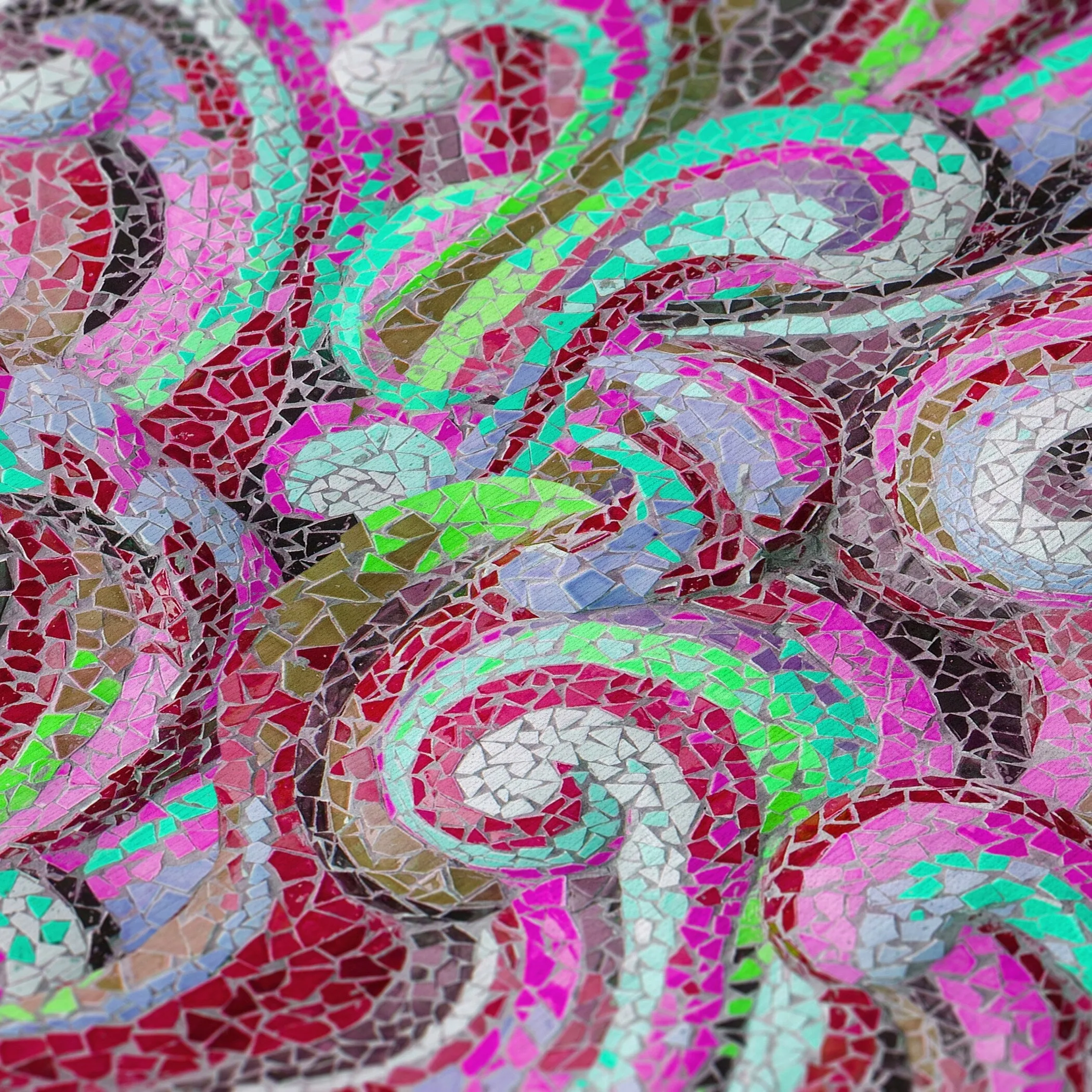 Indoor/ Outdoor Surfside Mosaic Waves Washable Rug New