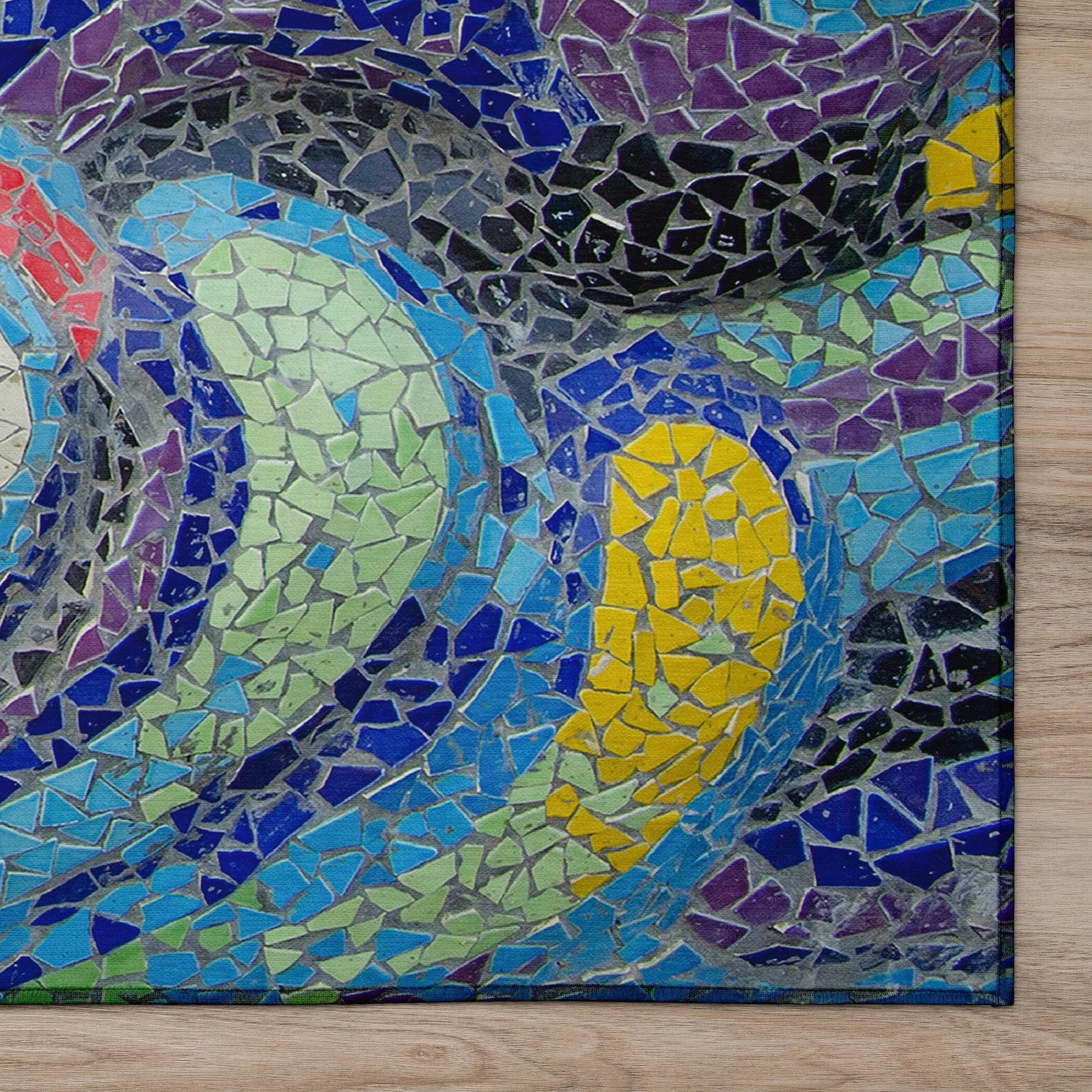 Indoor/ Outdoor Surfside Mosaic Waves Washable Rug New
