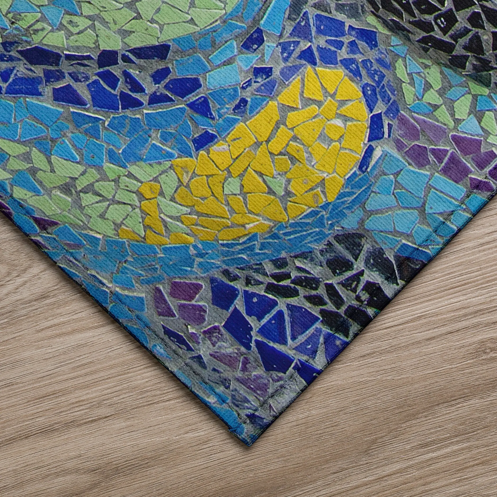 Indoor/ Outdoor Surfside Mosaic Waves Washable Rug New