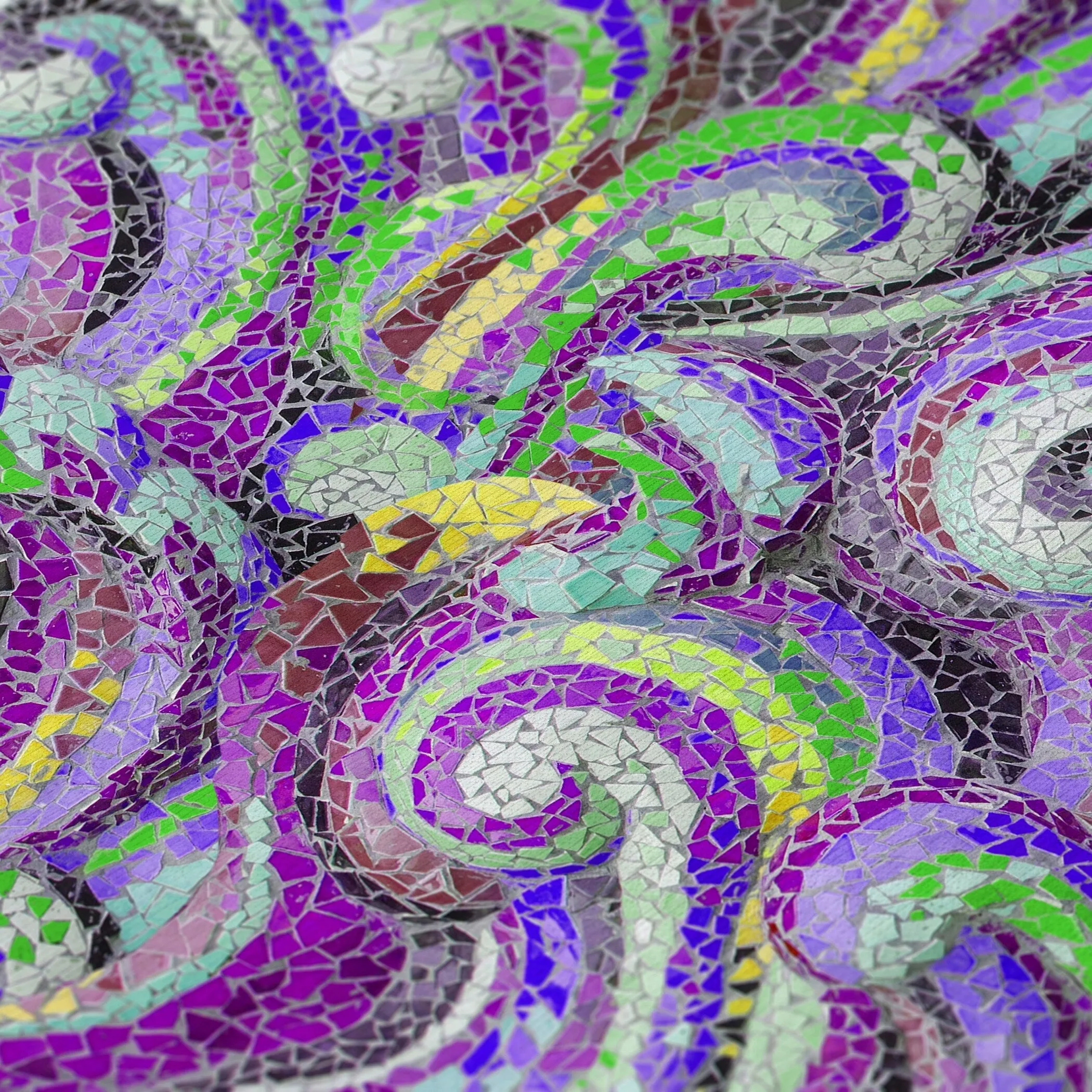 Indoor/ Outdoor Surfside Mosaic Waves Washable Rug New