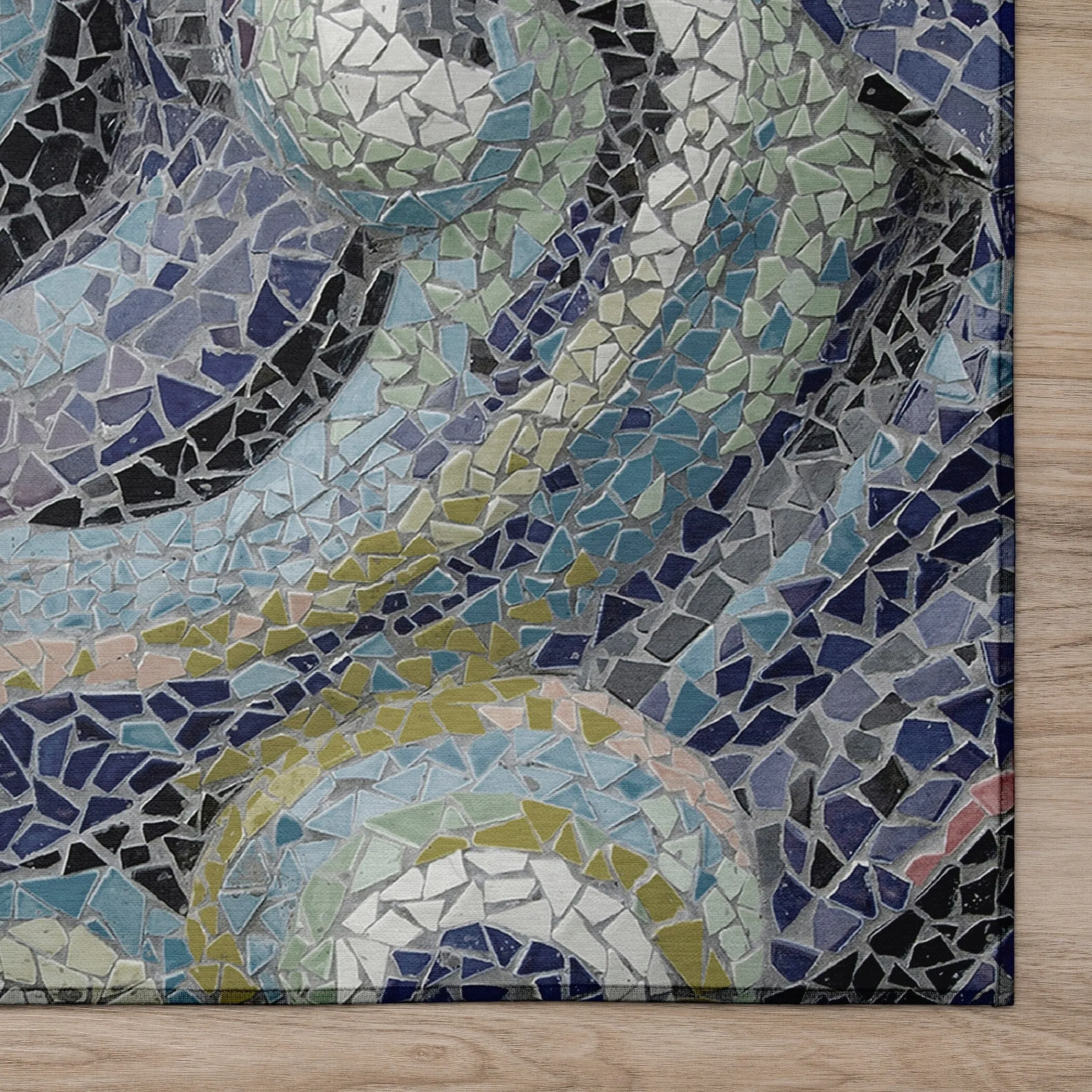 Indoor/ Outdoor Surfside Mosaic Waves Washable Rug New