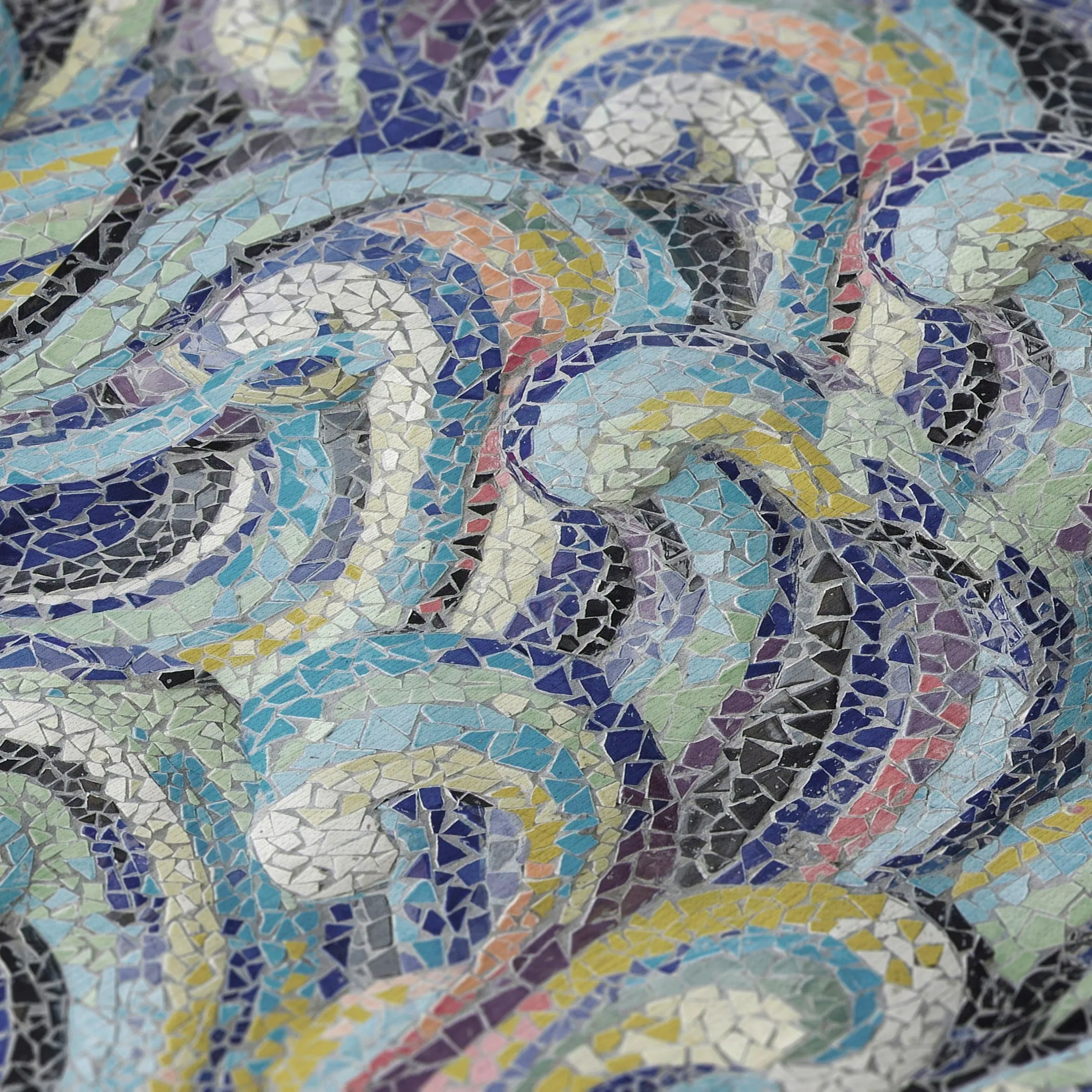 Indoor/ Outdoor Surfside Mosaic Waves Washable Rug New