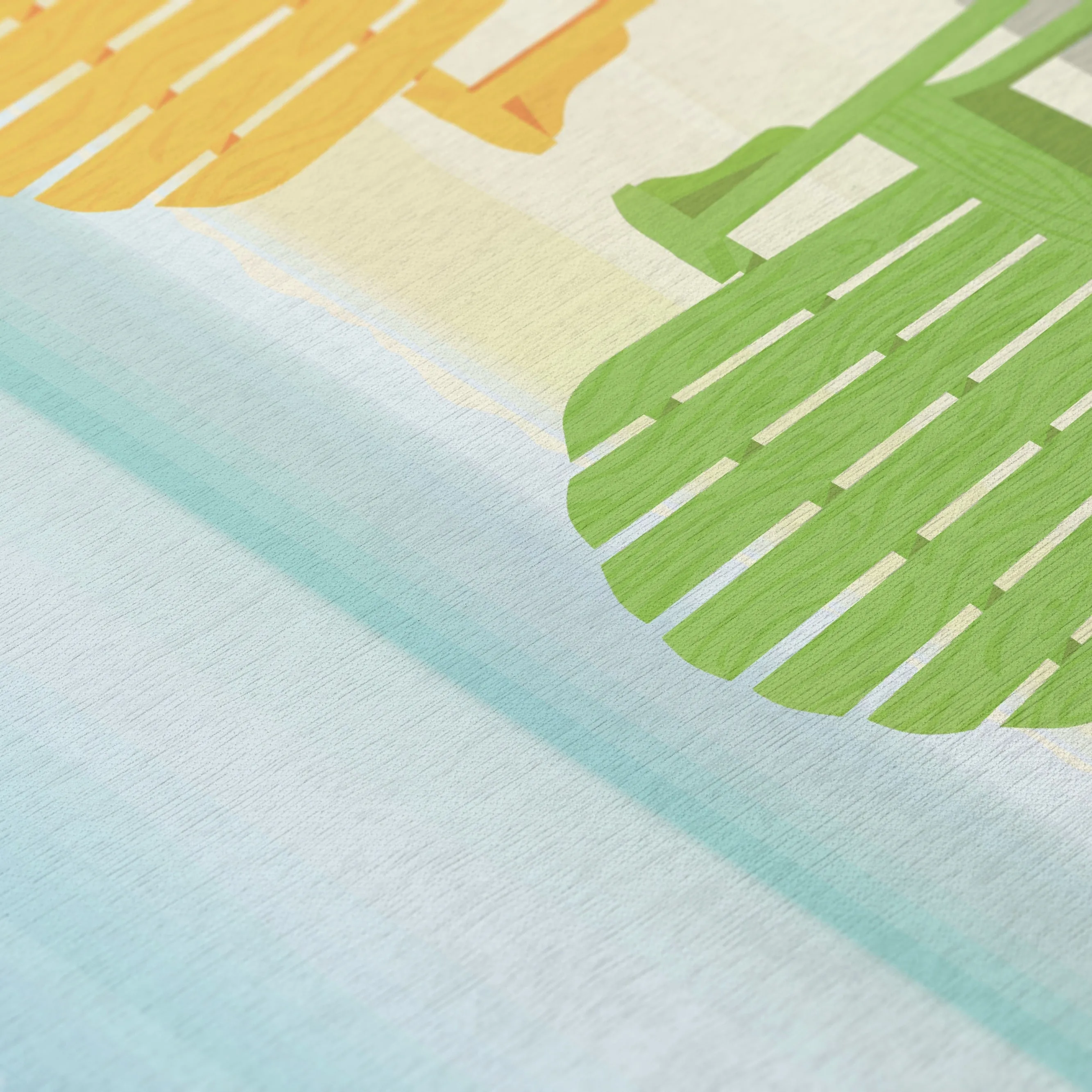 Indoor/Outdoor Harpswell Beach Chairs Washable Rug