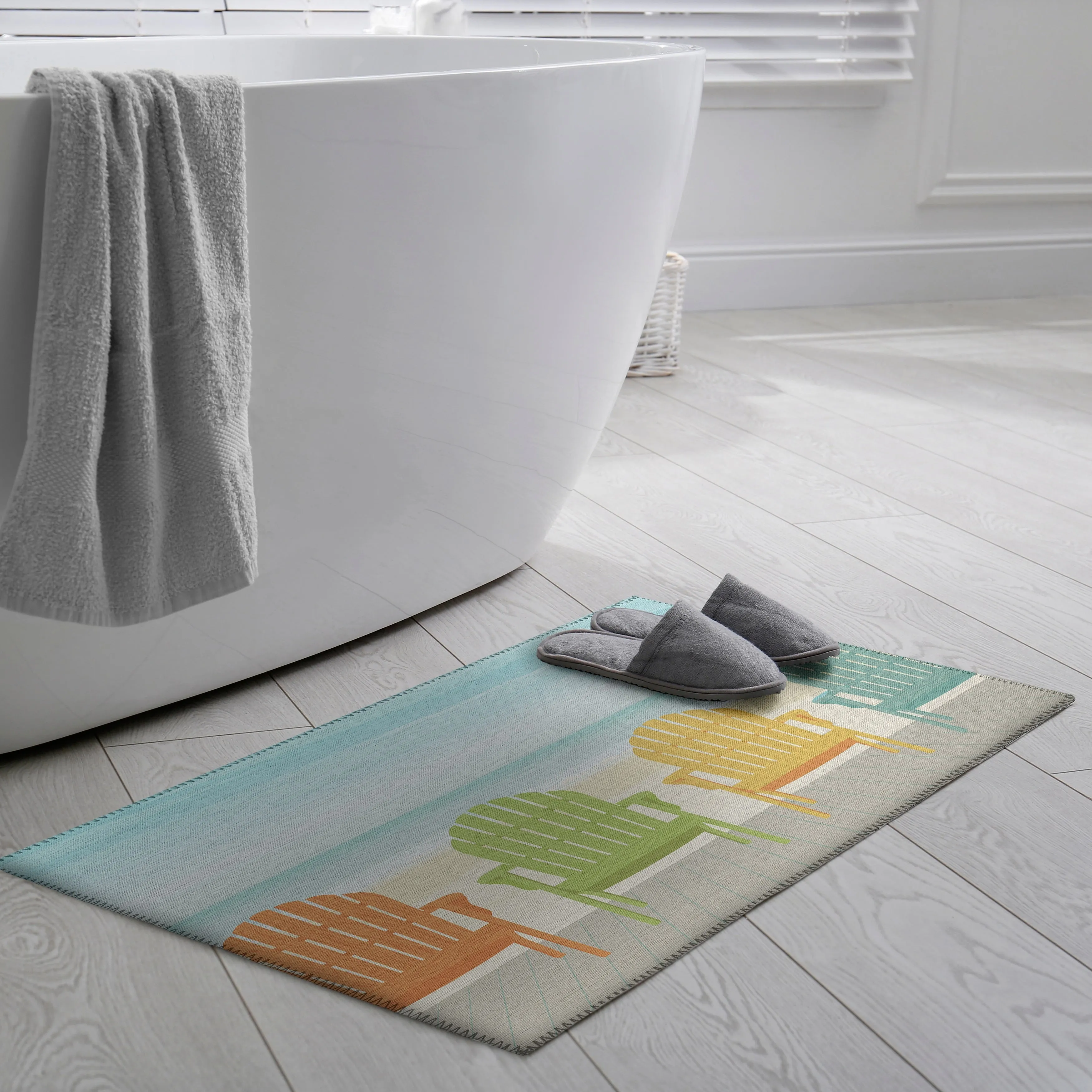 Indoor/Outdoor Harpswell Beach Chairs Washable Rug