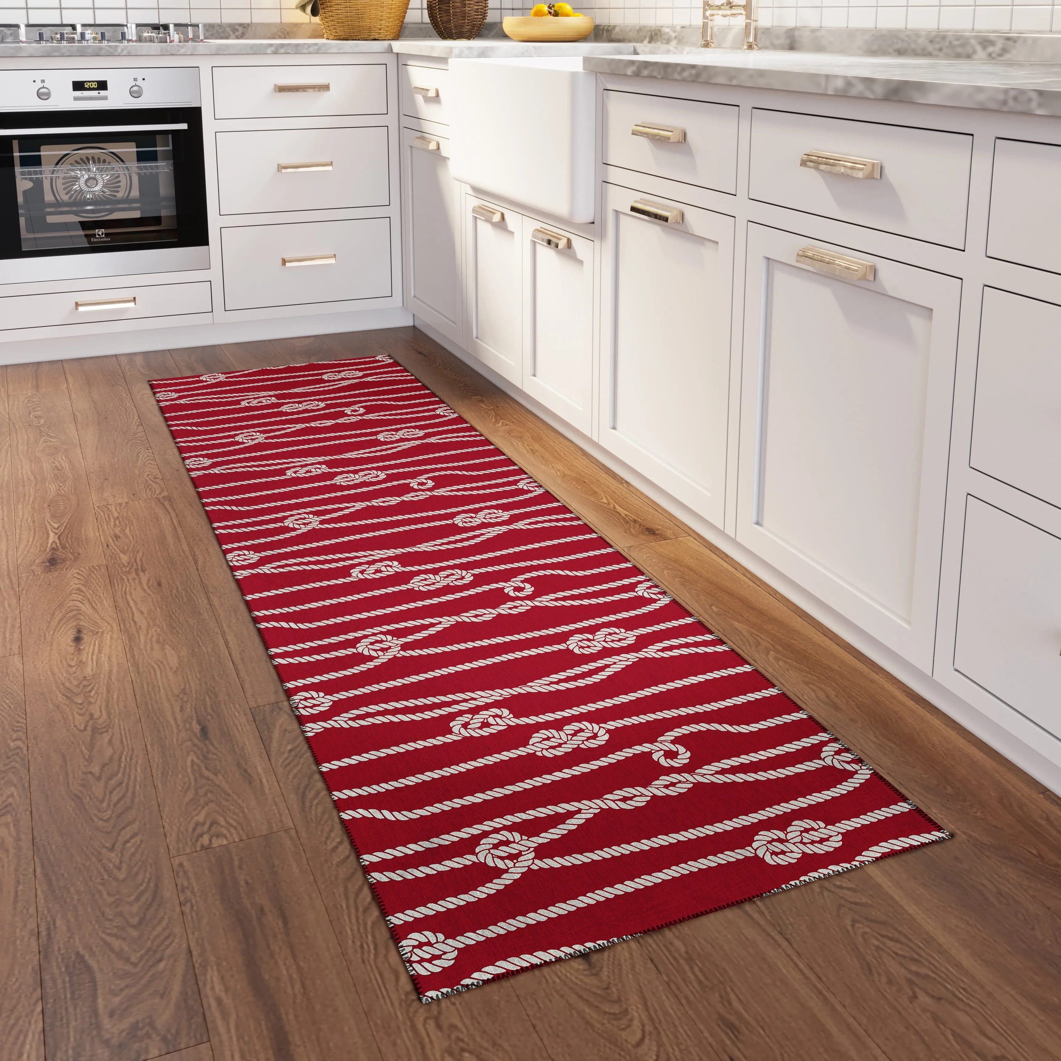Indoor/Outdoor Harpswell Ocean Rope Washable Rug