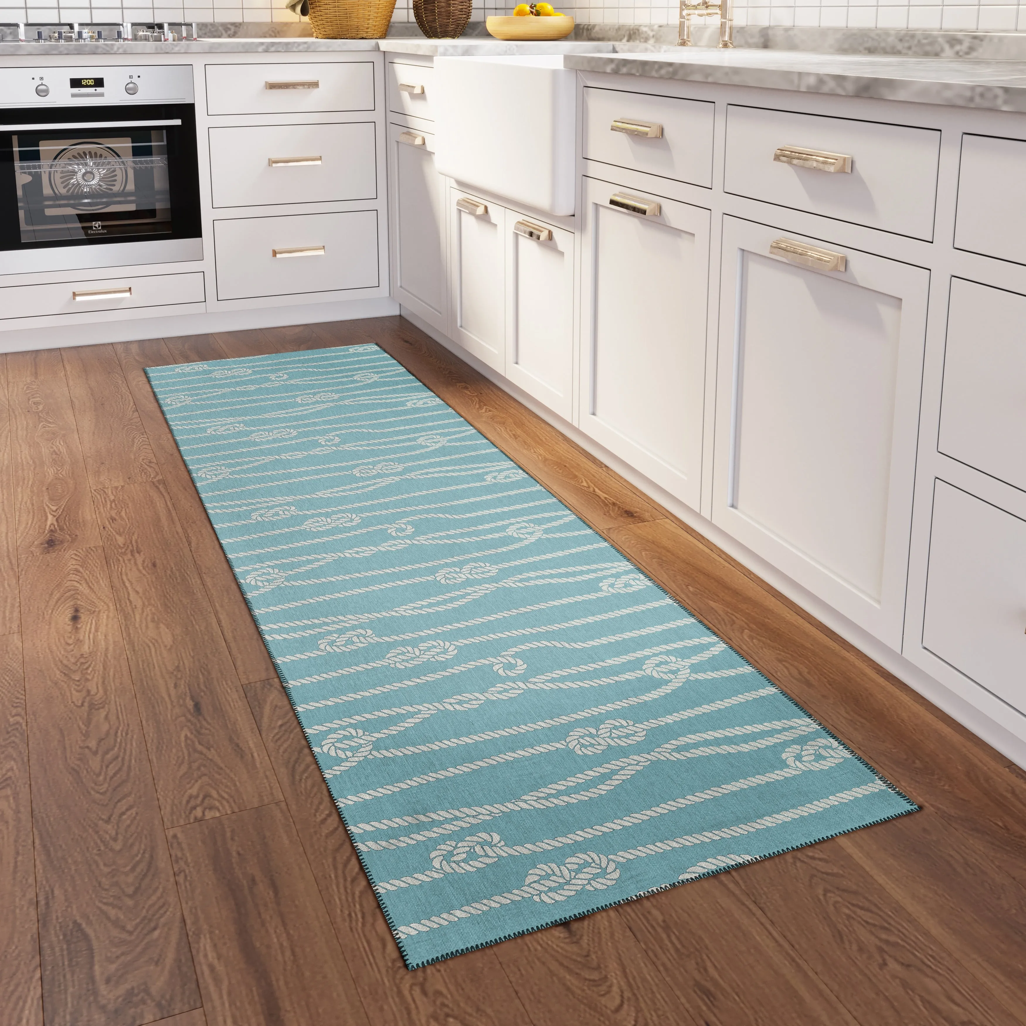 Indoor/Outdoor Harpswell Ocean Rope Washable Rug
