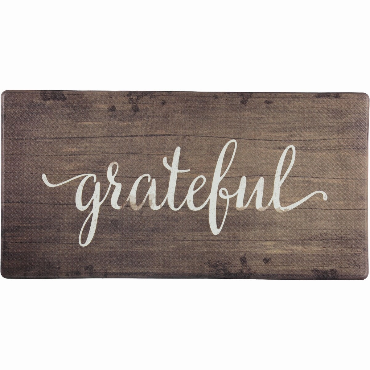 J&V Textiles Oversized Cushioned Anti fatigue Kitchen Mat (Grateful) Brown Size 20X55 - 20 X 55