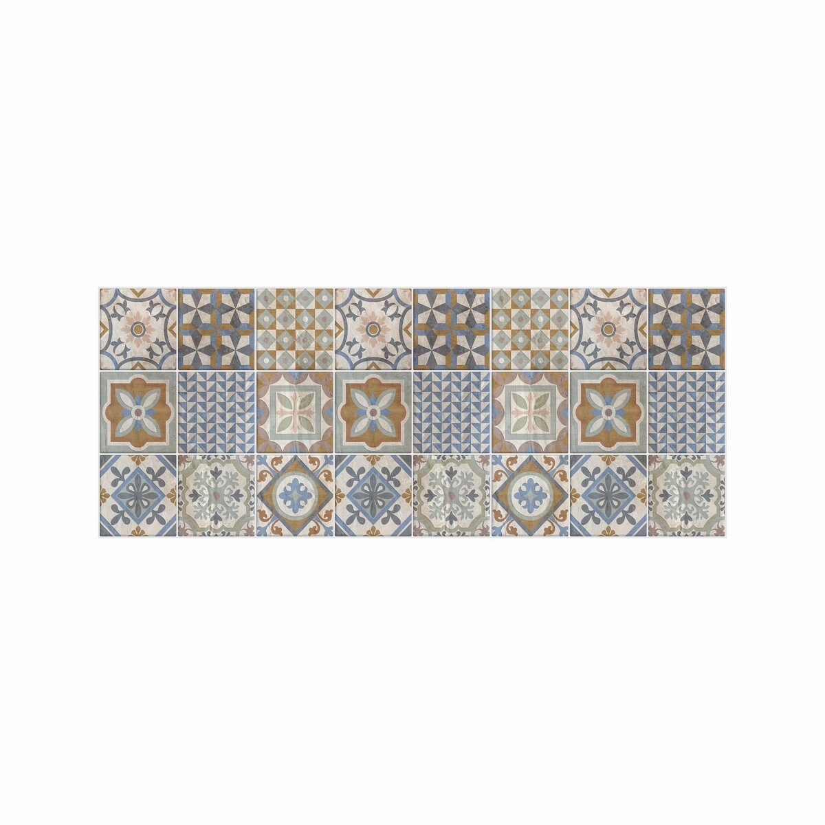 J&V Textiles Tile Anti fatigue Kitchen Runner Mat Brown Size 19.6 in.X55 in - 19.6 in. X 55 in