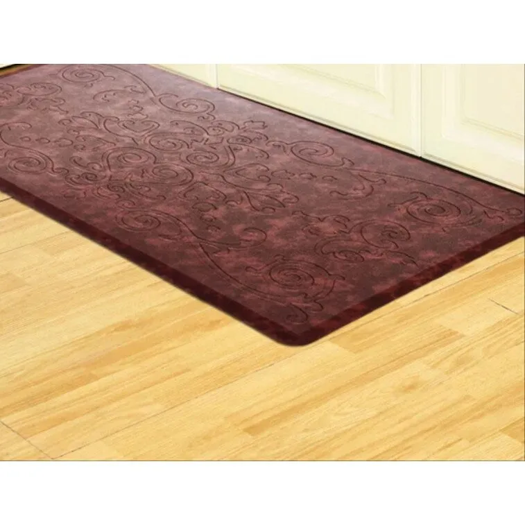 J&V Textiles Medallion Anti fatigue Embossed Mat (Multiple Sizes & Colors) Red Size 20X39 - 20 X 39