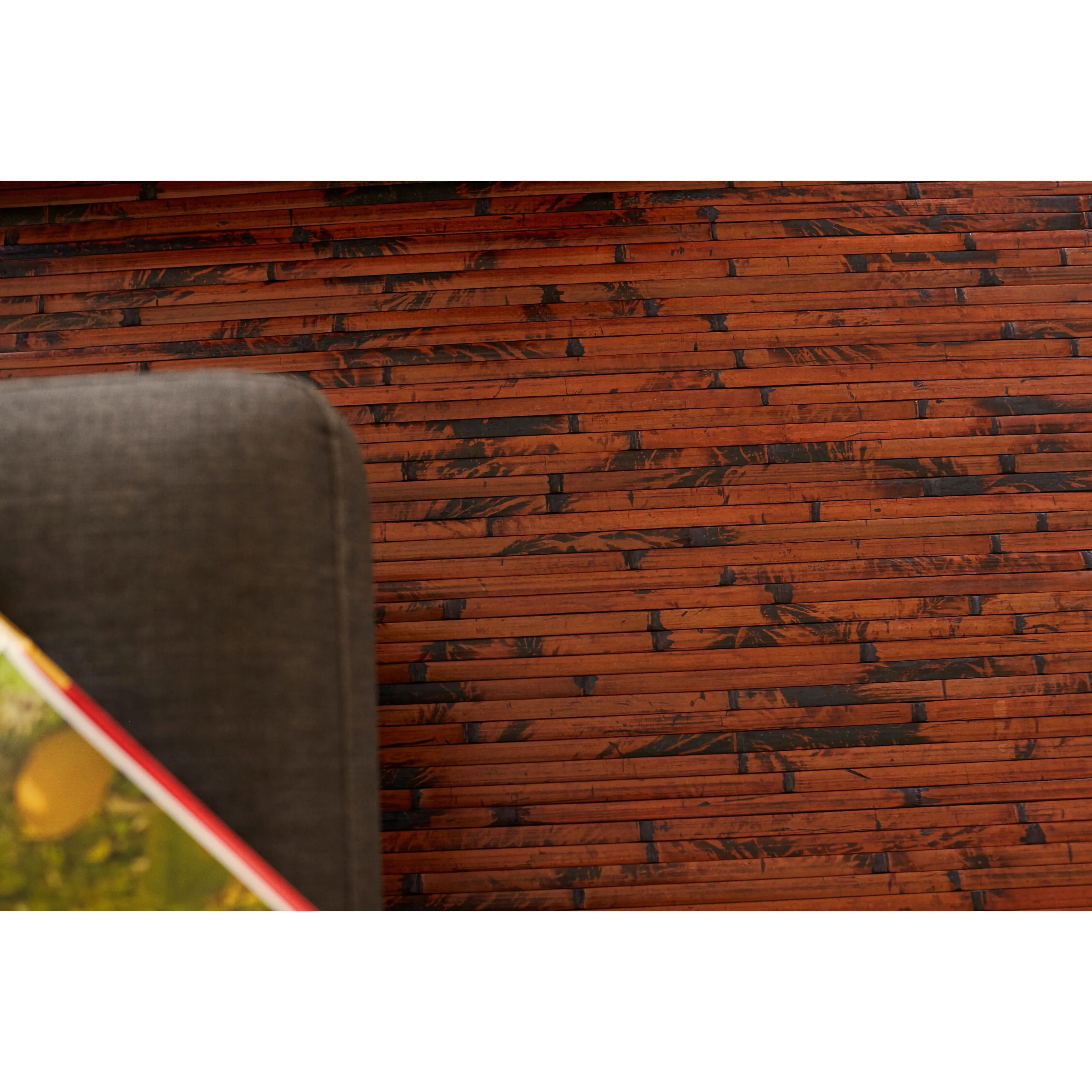 Jani Apyan Mahogany Bamboo Rug with Black Border