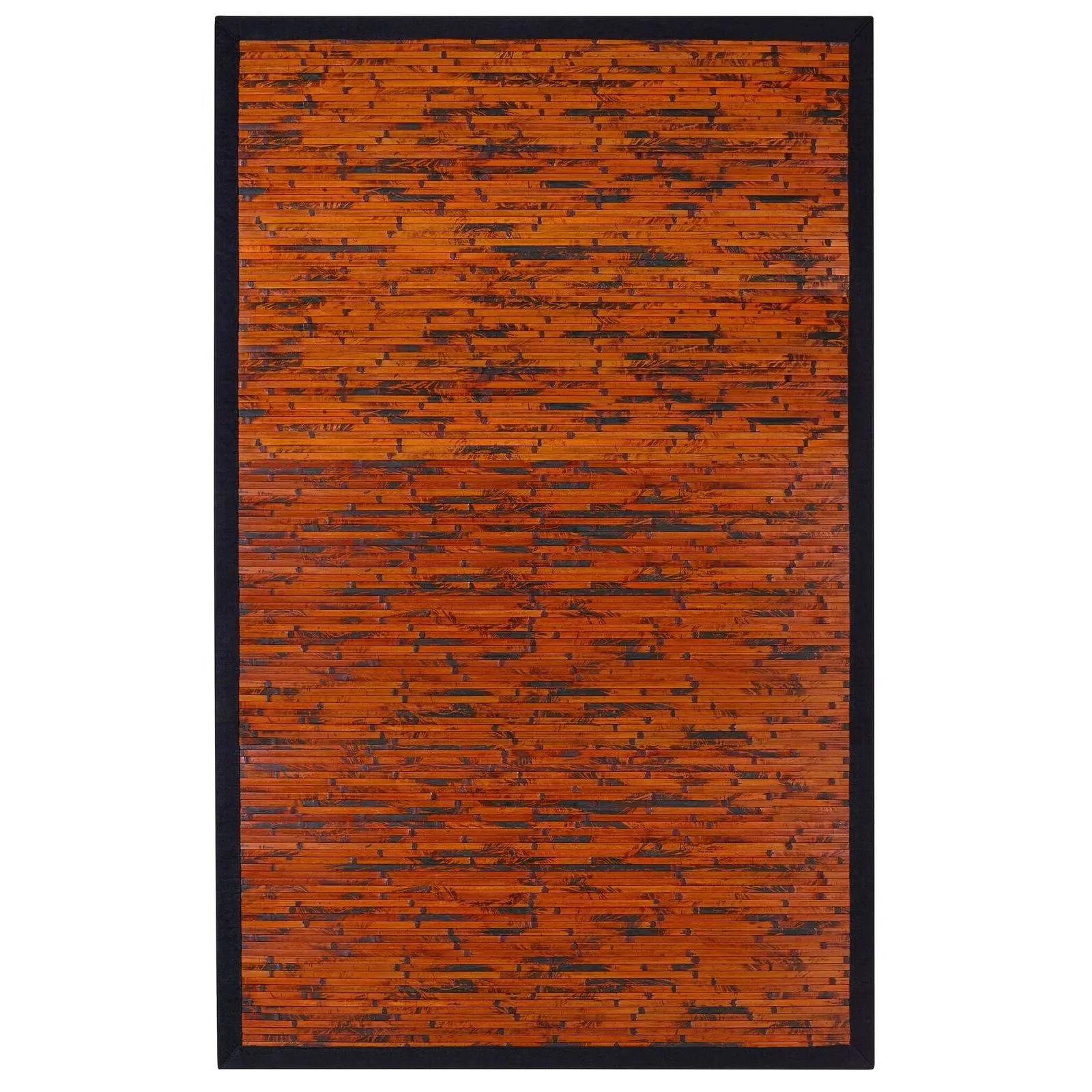 Jani Apyan Mahogany Bamboo Rug with Black Border