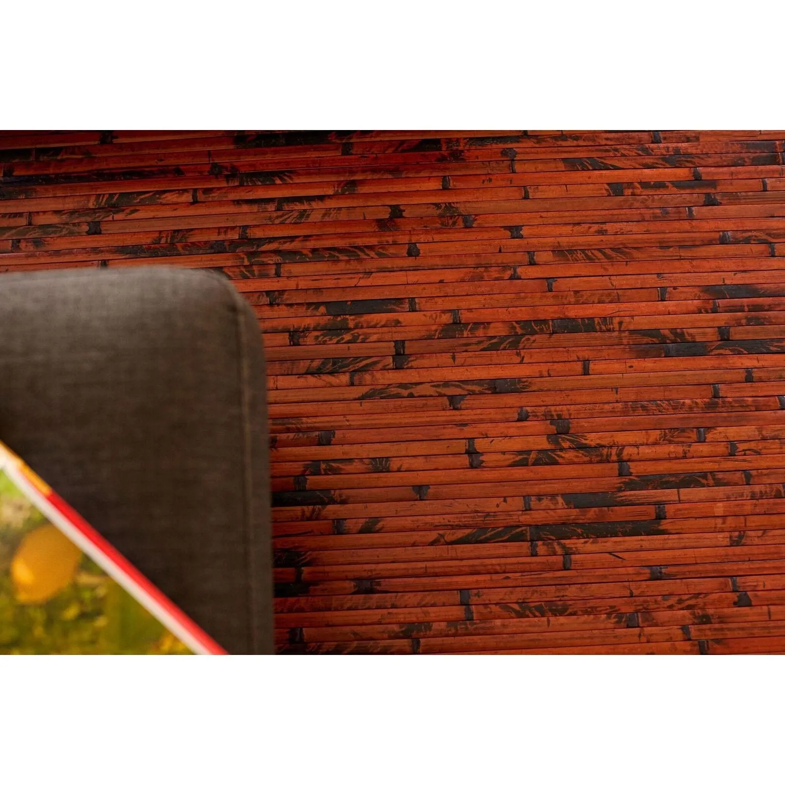 Jani Apyan Mahogany Bamboo Rug with Black Border