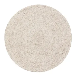 Jani Huma Ivory Upcycled Fiber and Cotton Round Rug