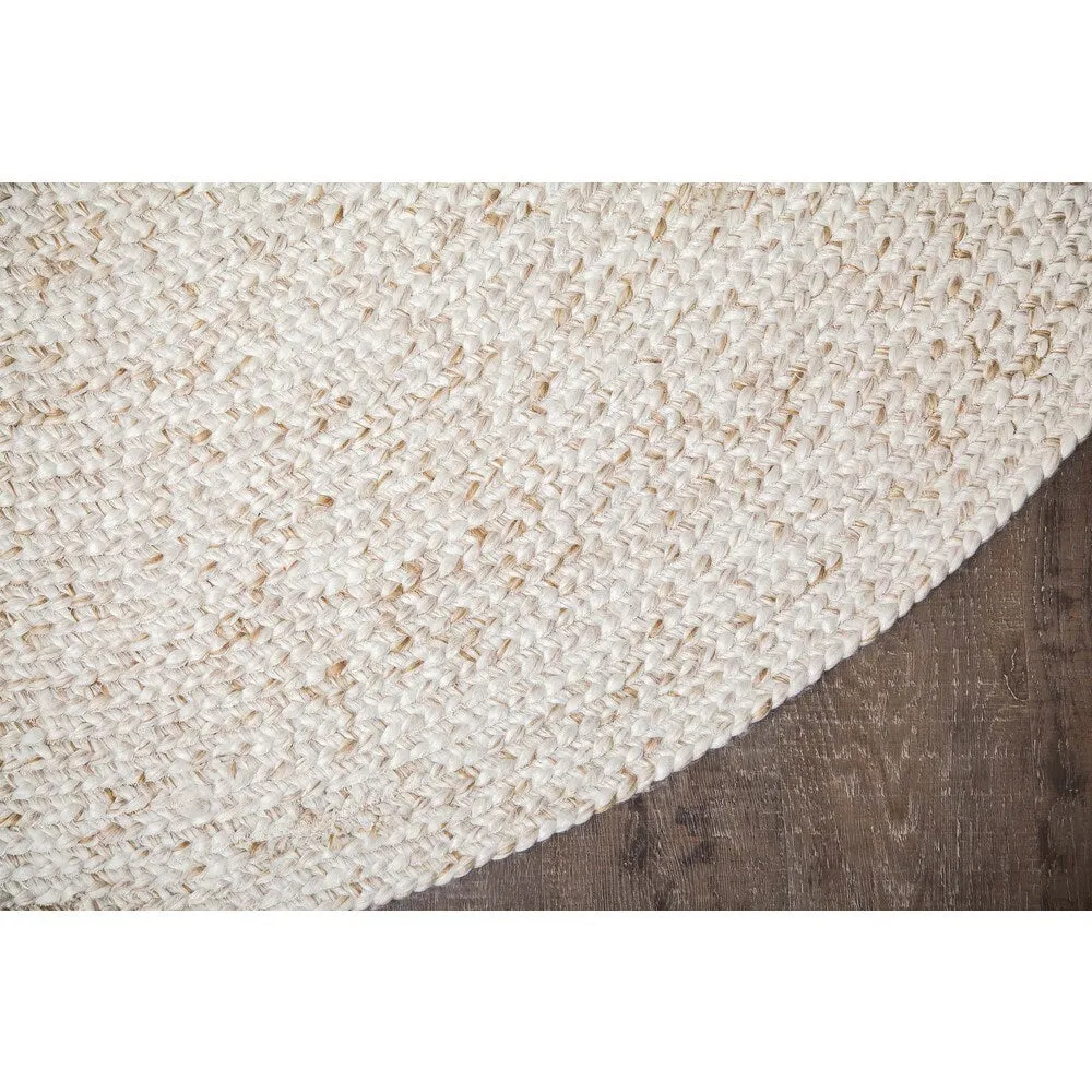 Jani Huma Ivory Upcycled Fiber and Cotton Round Rug