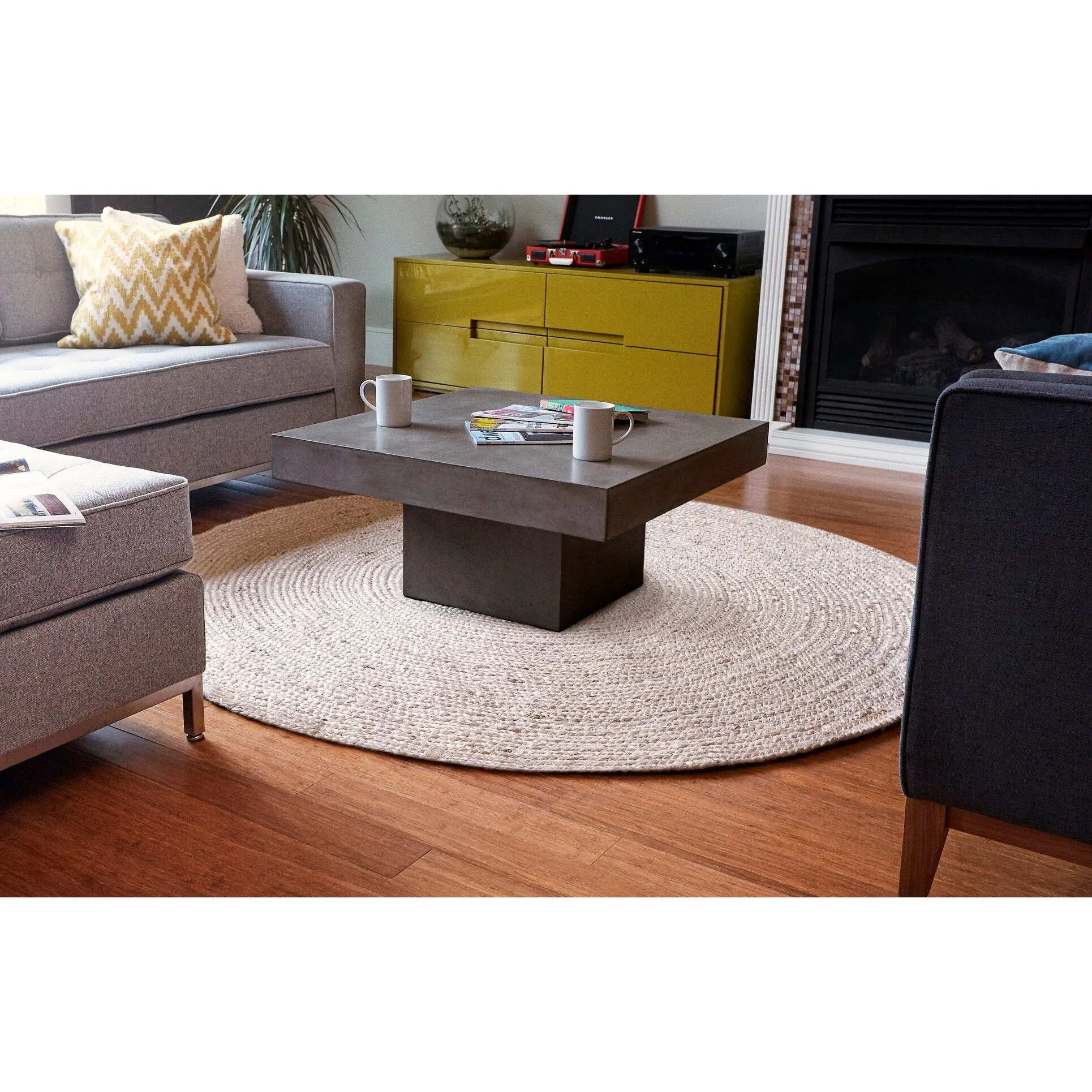 Jani Tara Braided Natural Jute Area Rug - Kerala Round Rug. 4-Feet. Durable. Superior Quality