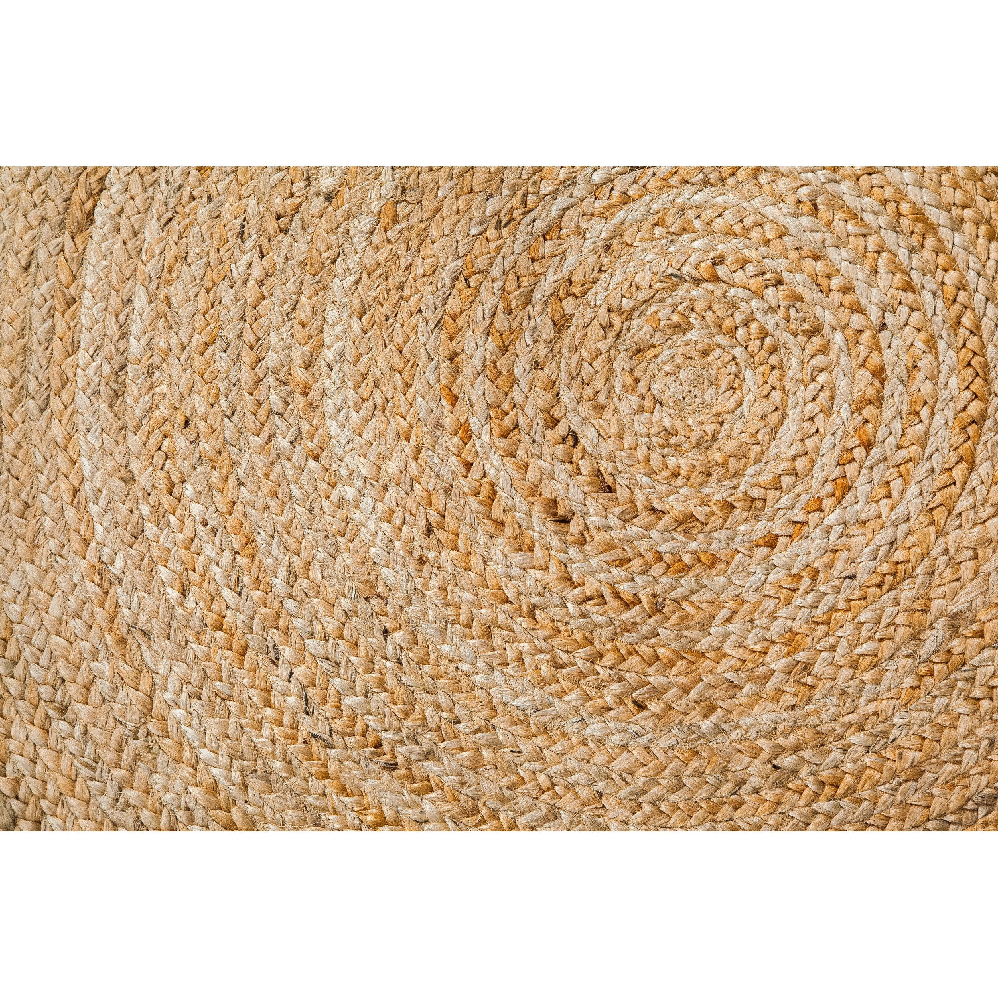 Jani Tara Braided Natural Jute Area Rug - Kerala Round Rug. 4-Feet. Durable. Superior Quality