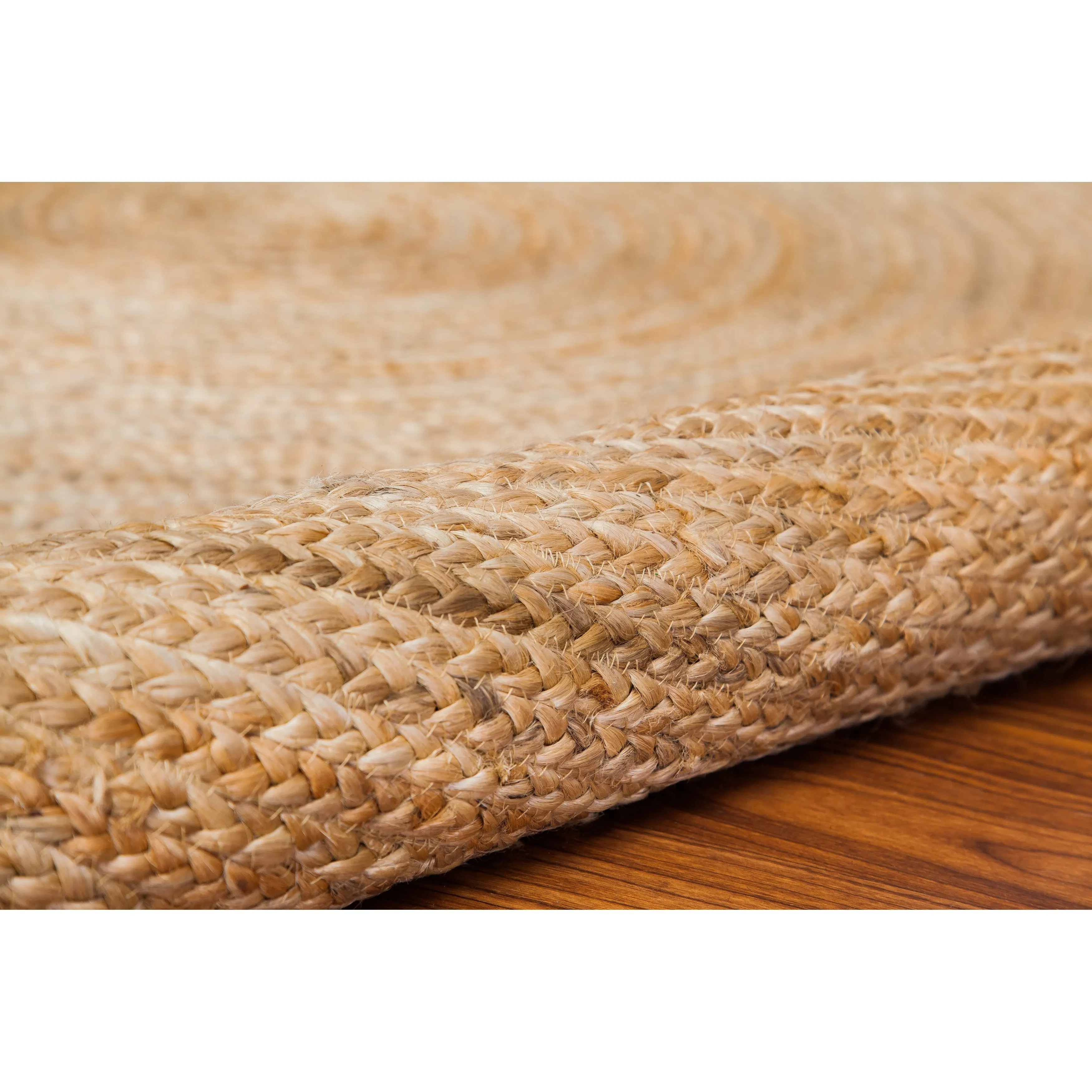 Jani Tara Braided Natural Jute Area Rug - Kerala Round Rug. 4-Feet. Durable. Superior Quality