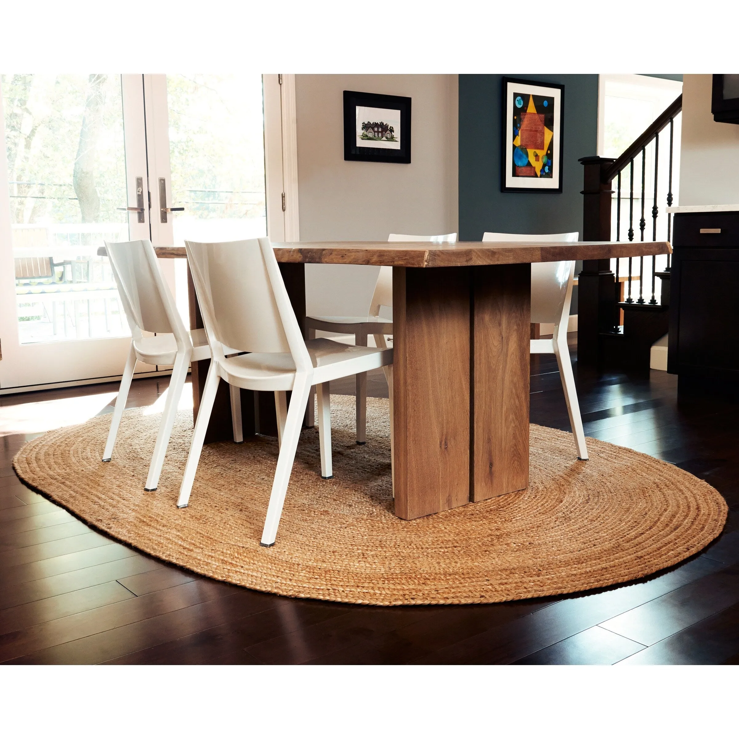 Jani Tara Braided Natural Jute Area Rug - Kerala Round Rug. 4-Feet. Durable. Superior Quality