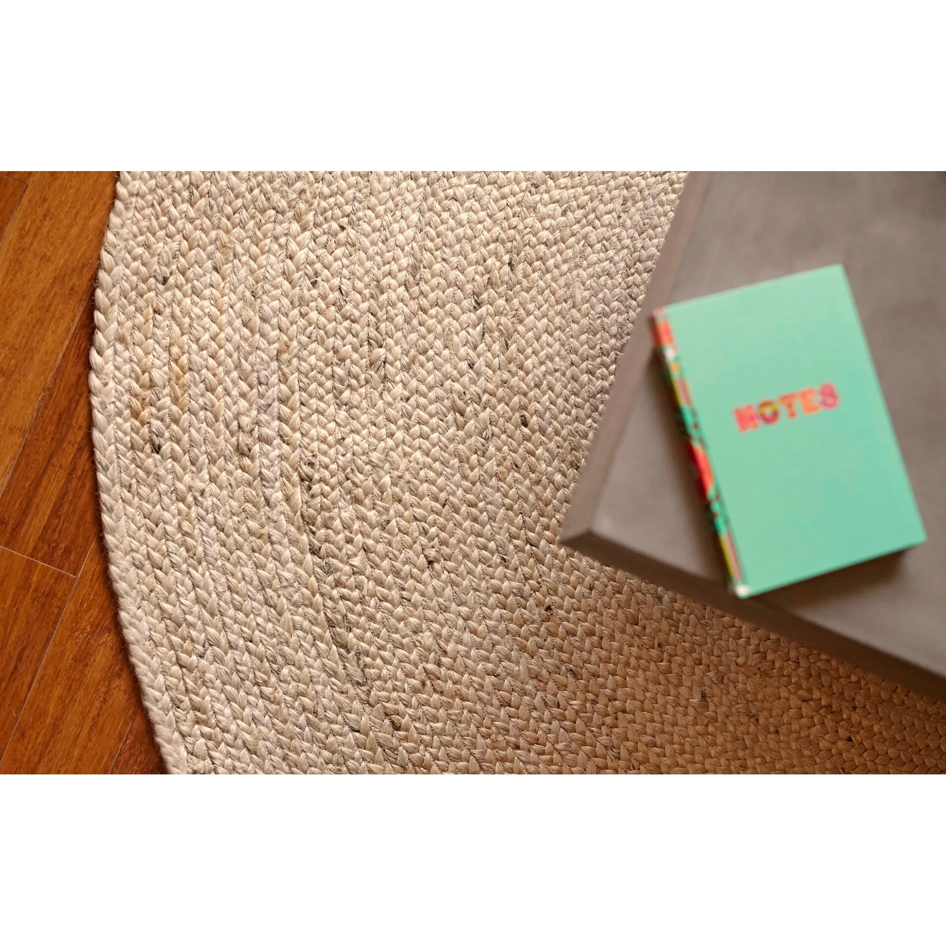 Jani Tara Braided Natural Jute Area Rug - Kerala Round Rug. 4-Feet. Durable. Superior Quality