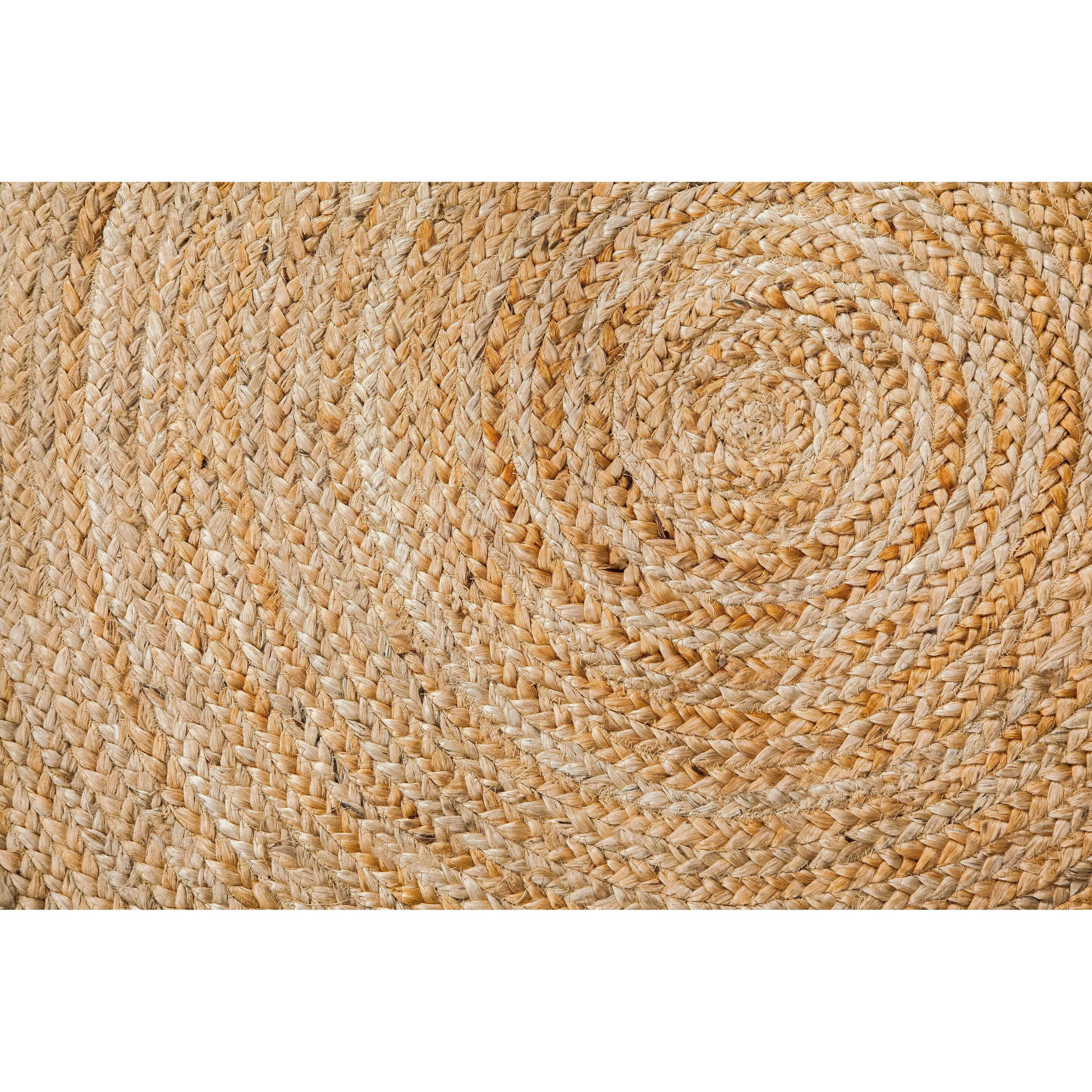 Jani Tara Braided Natural Jute Area Rug - Kerala Round Rug. 4-Feet. Durable. Superior Quality