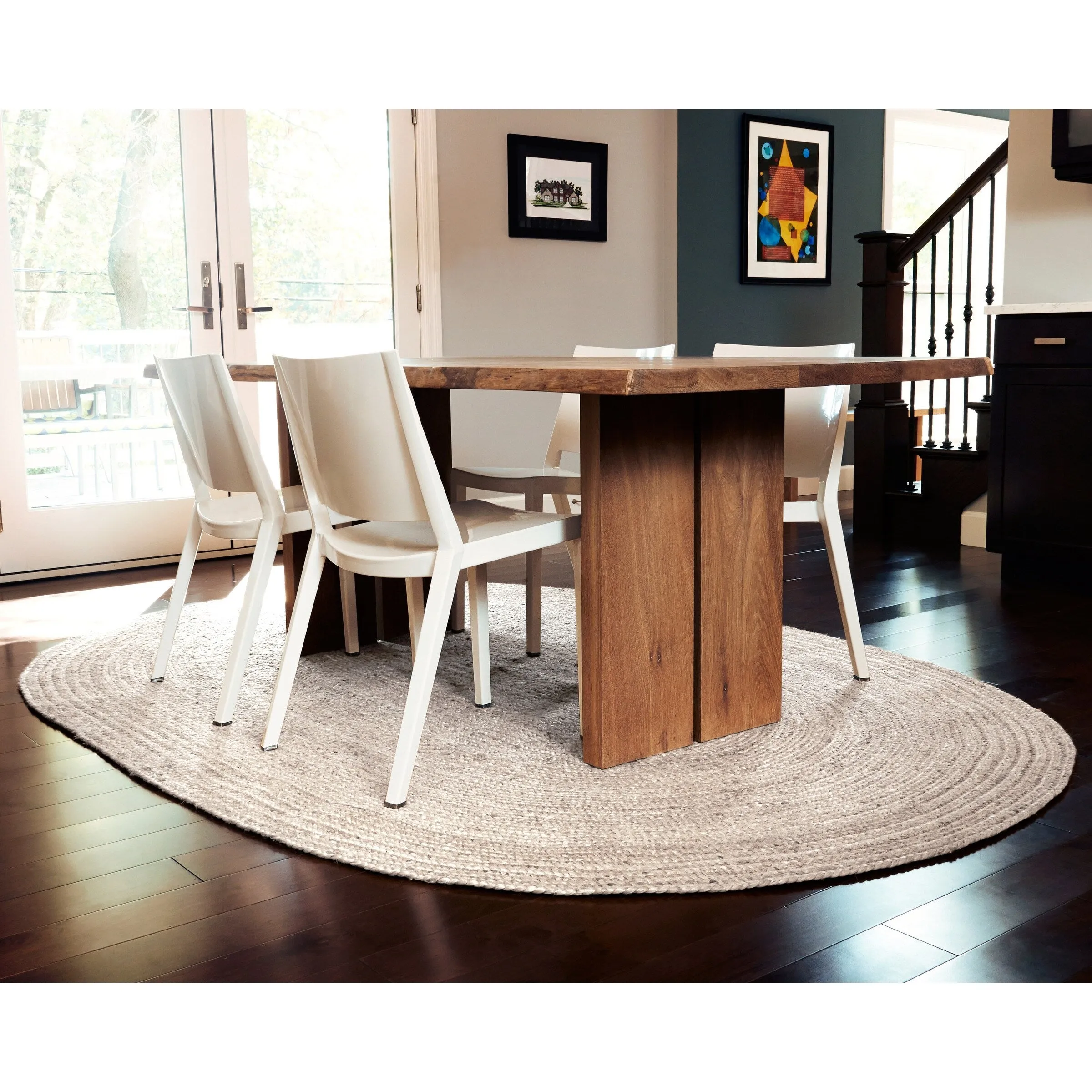Jani Tara Braided Natural Jute Area Rug - Kerala Round Rug. 4-Feet. Durable. Superior Quality