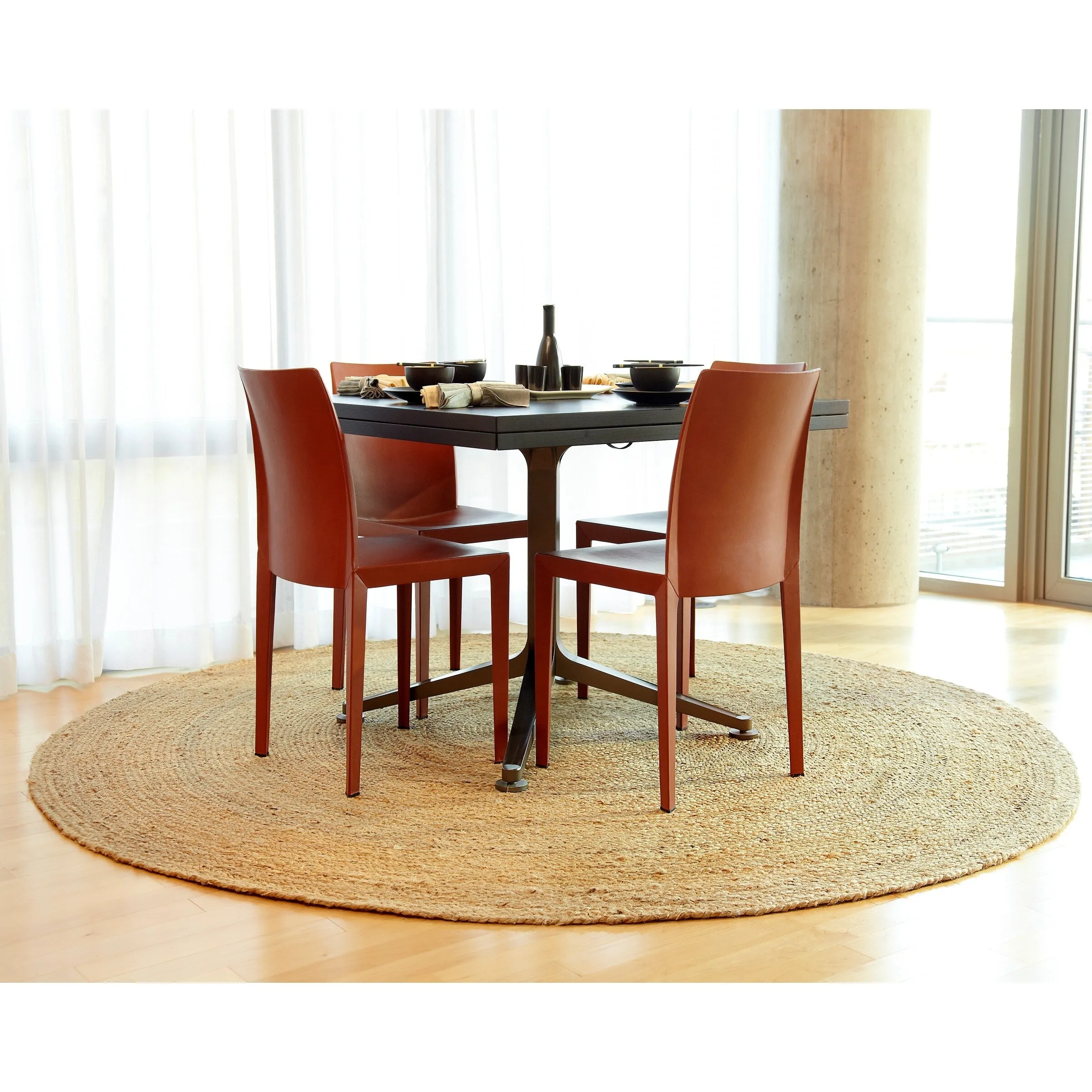 Jani Tara Braided Natural Jute Area Rug - Kerala Round Rug. 4-Feet. Durable. Superior Quality