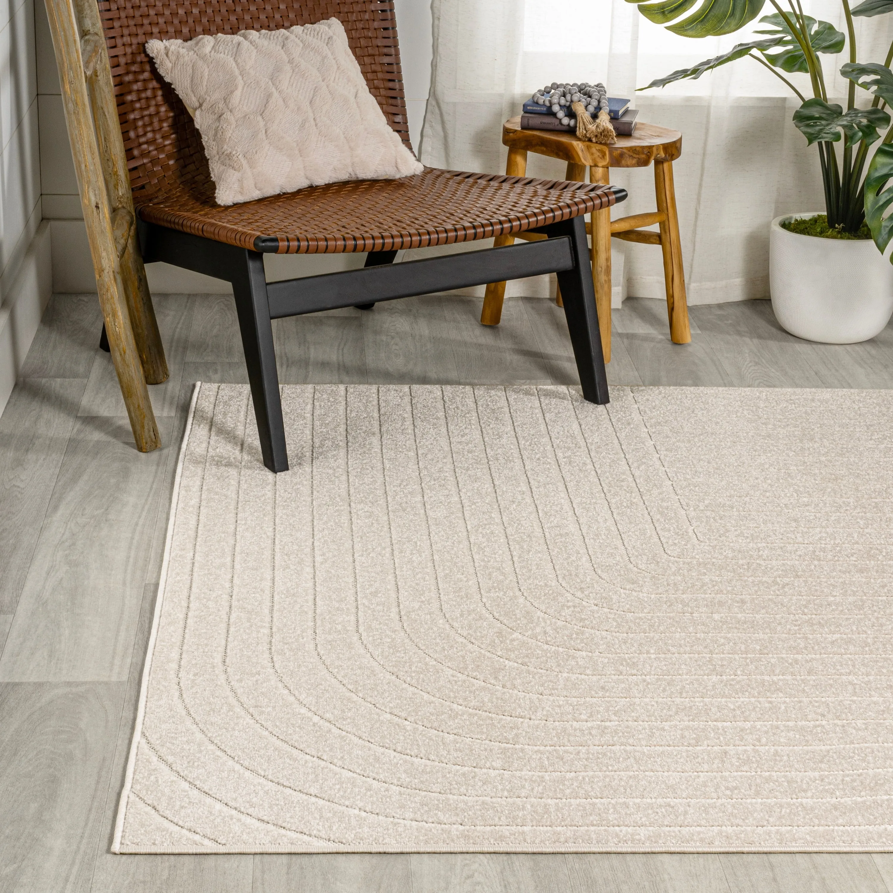 JONATHAN Y Aarhus Minimalist Angle Geometric Ivory/Cream Area Rug