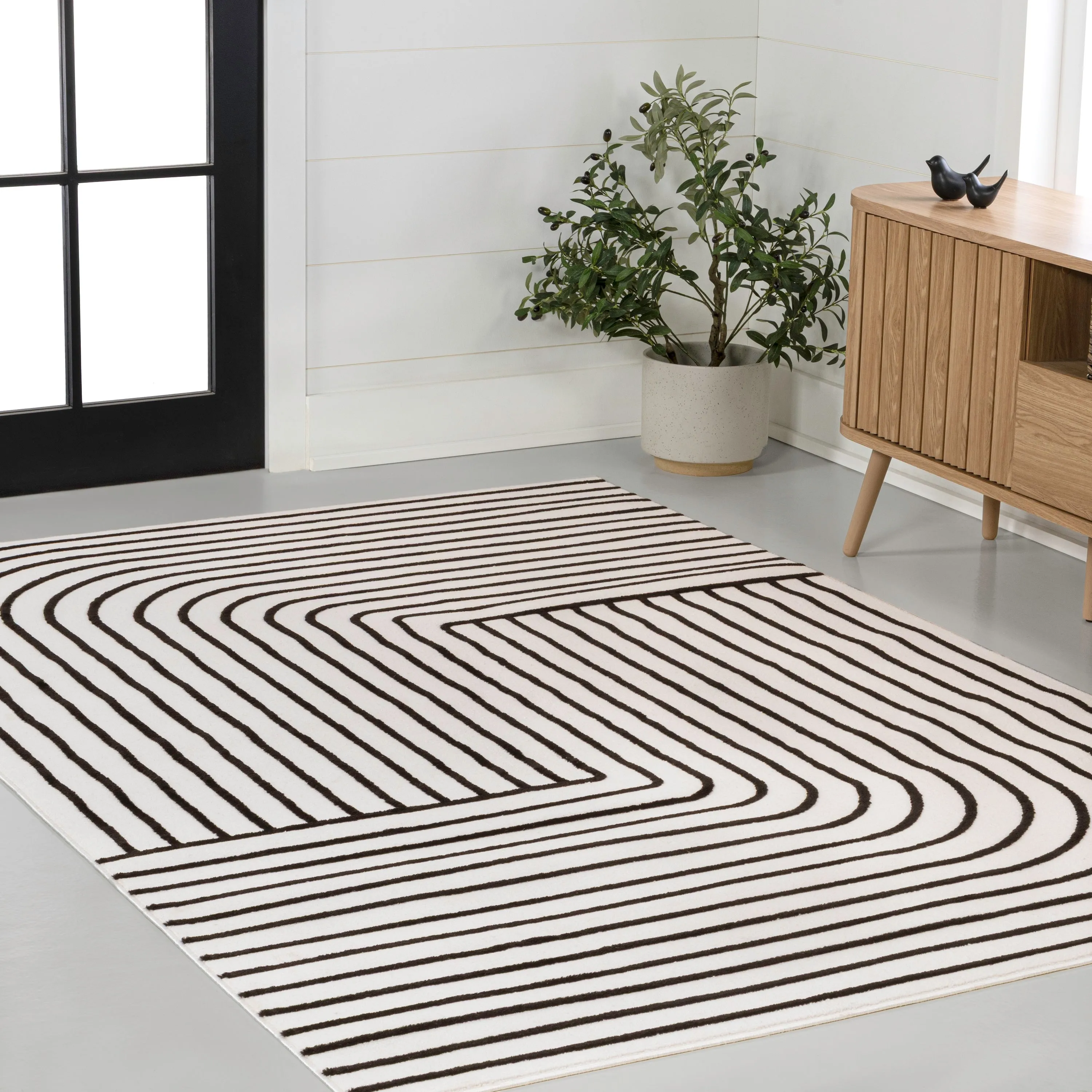 JONATHAN Y Aarhus Minimalist Angle Geometric Ivory/Cream Area Rug