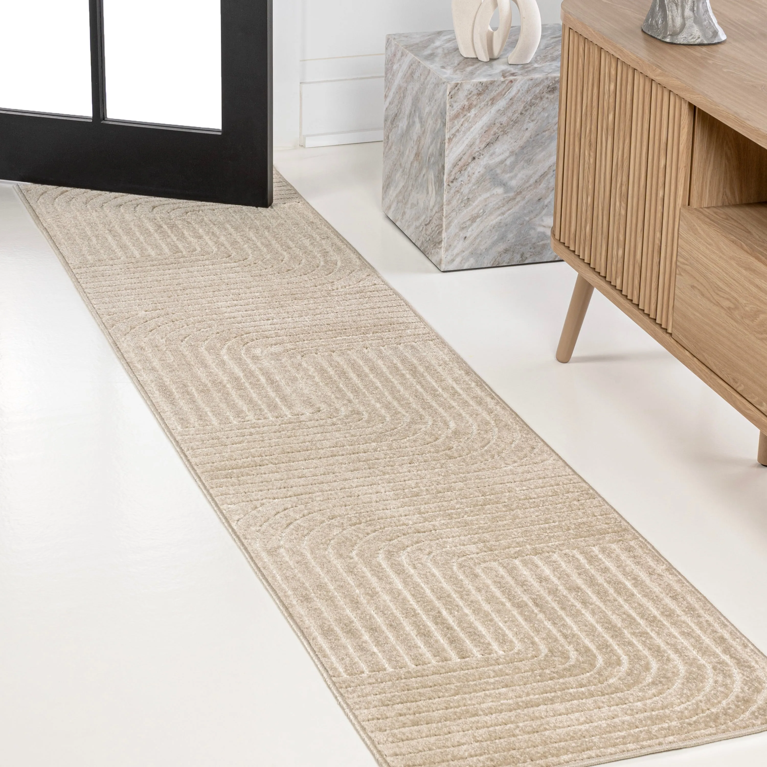 JONATHAN Y Aarhus Minimalist Angle Geometric Ivory/Cream Area Rug