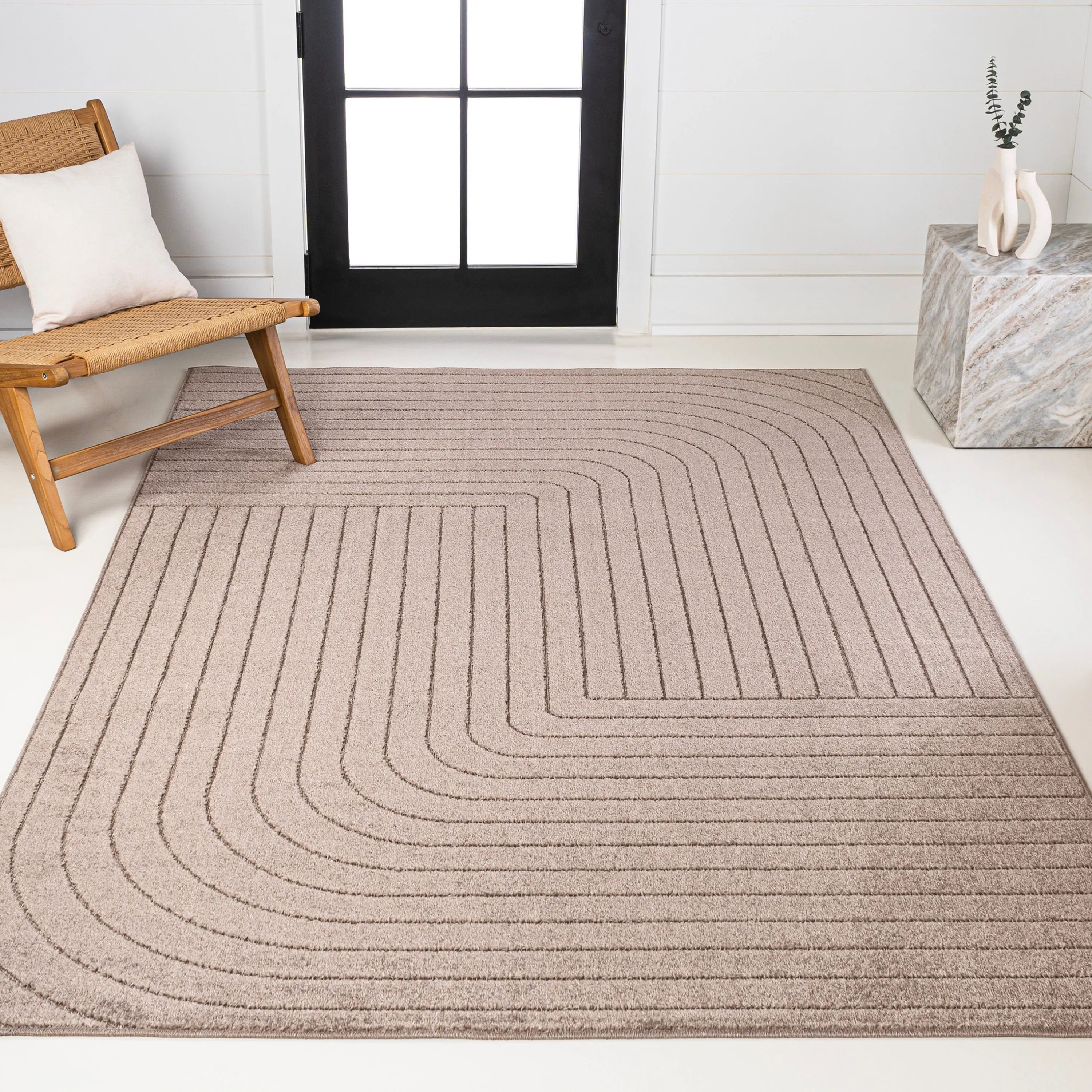 JONATHAN Y Aarhus Minimalist Angle Geometric Ivory/Cream Area Rug